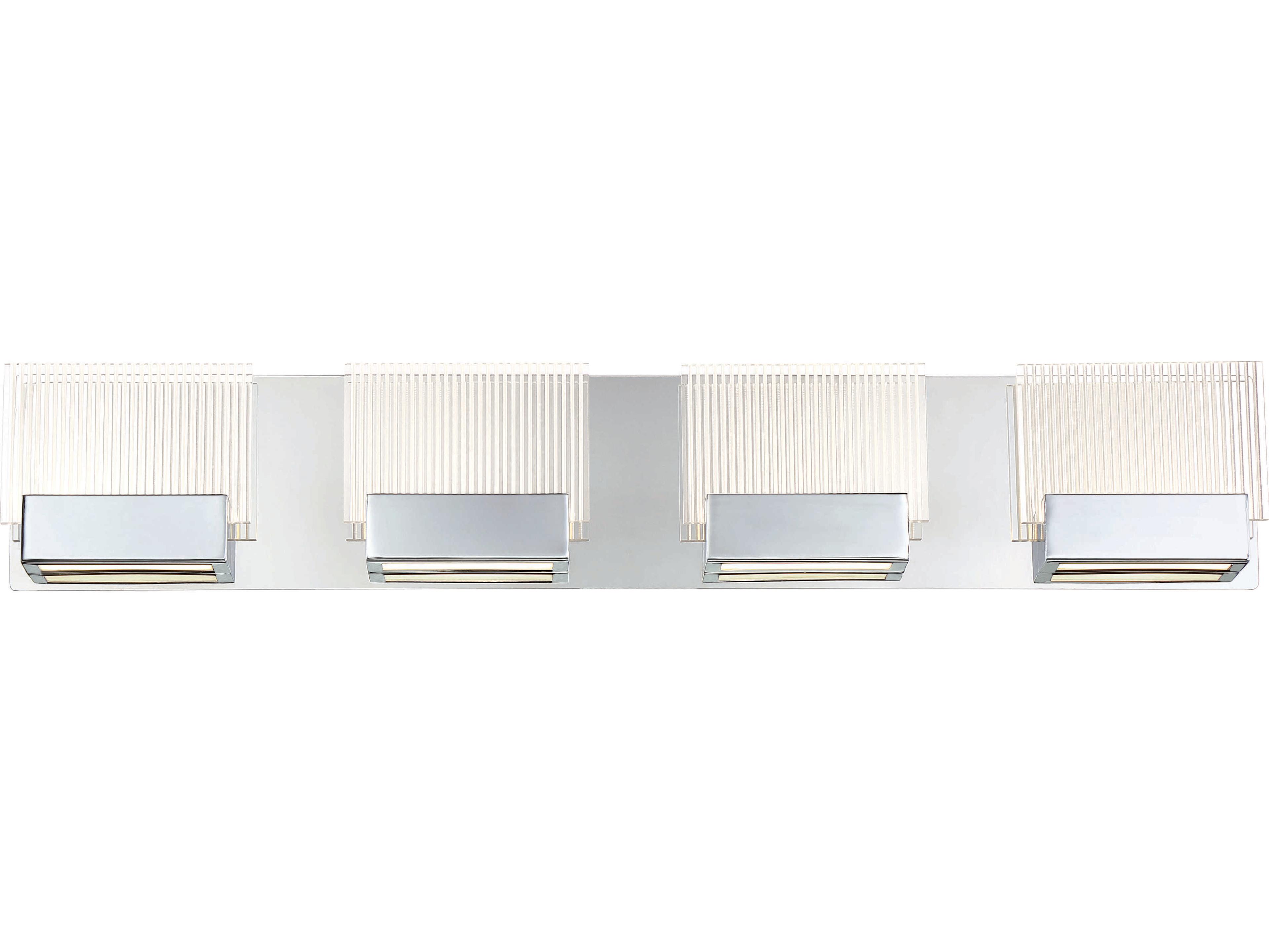 Sonic 4-Light Chrome Glass LED Vanity Light