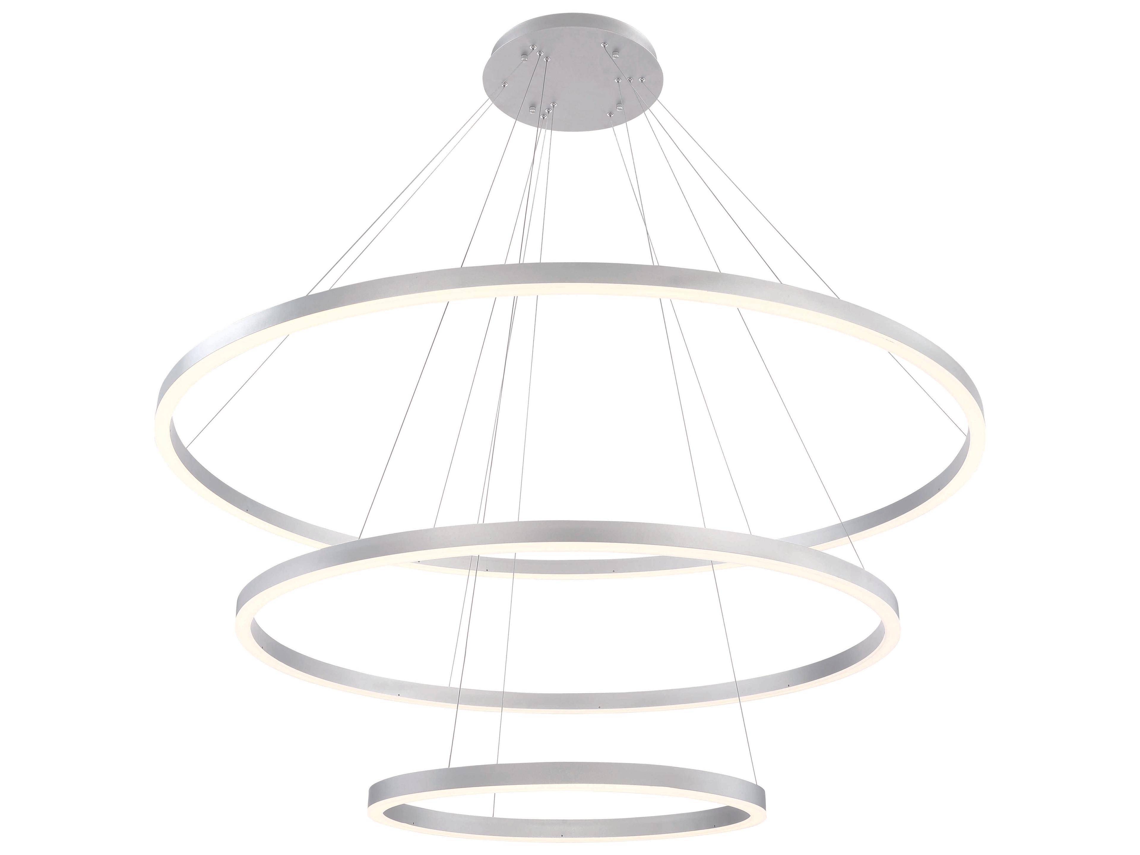 Spunto 3-Light Silver LED Round Tiered Pendant