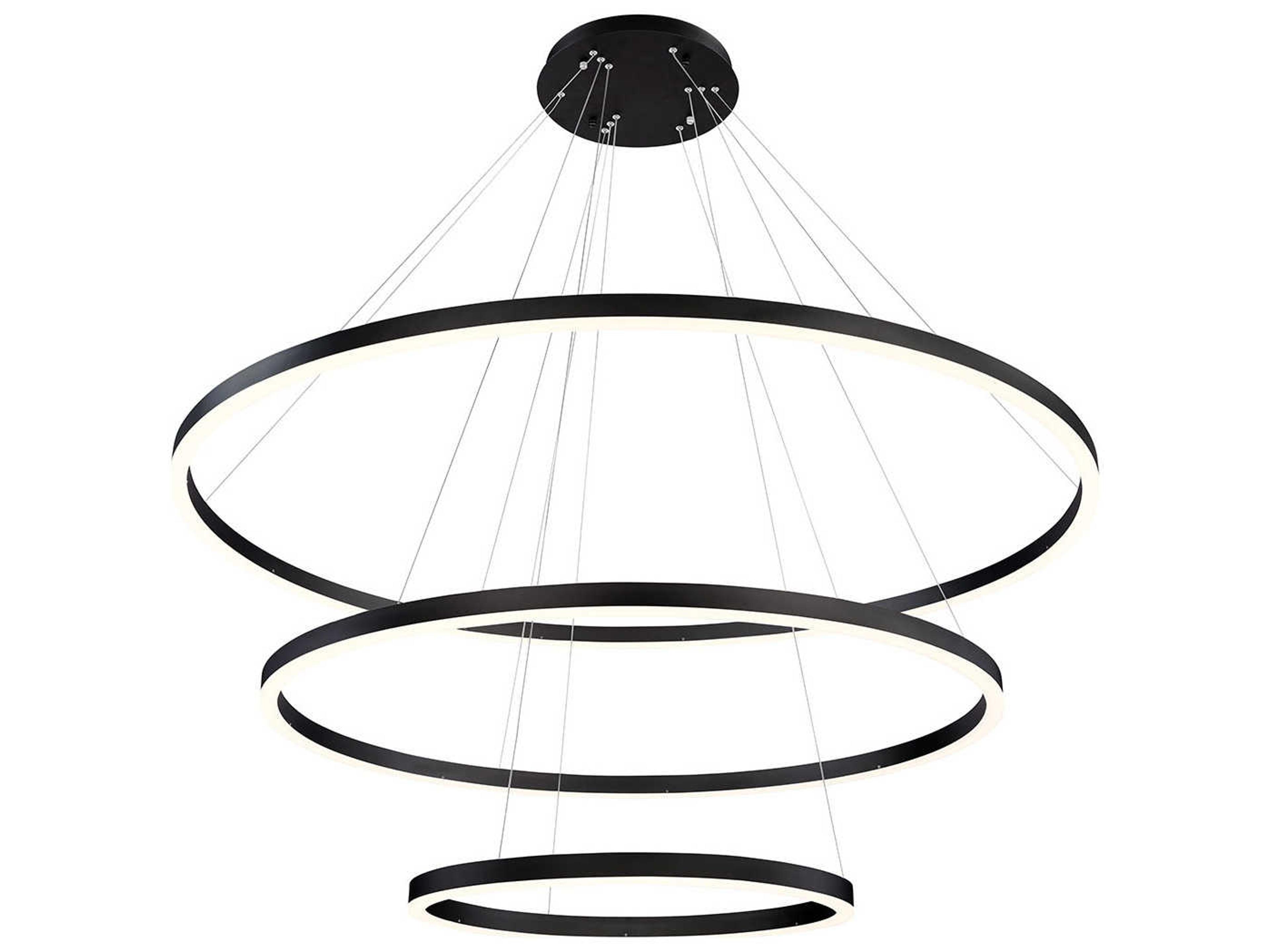 Spunto 3-Light Matte Black LED Round Tiered Pendant