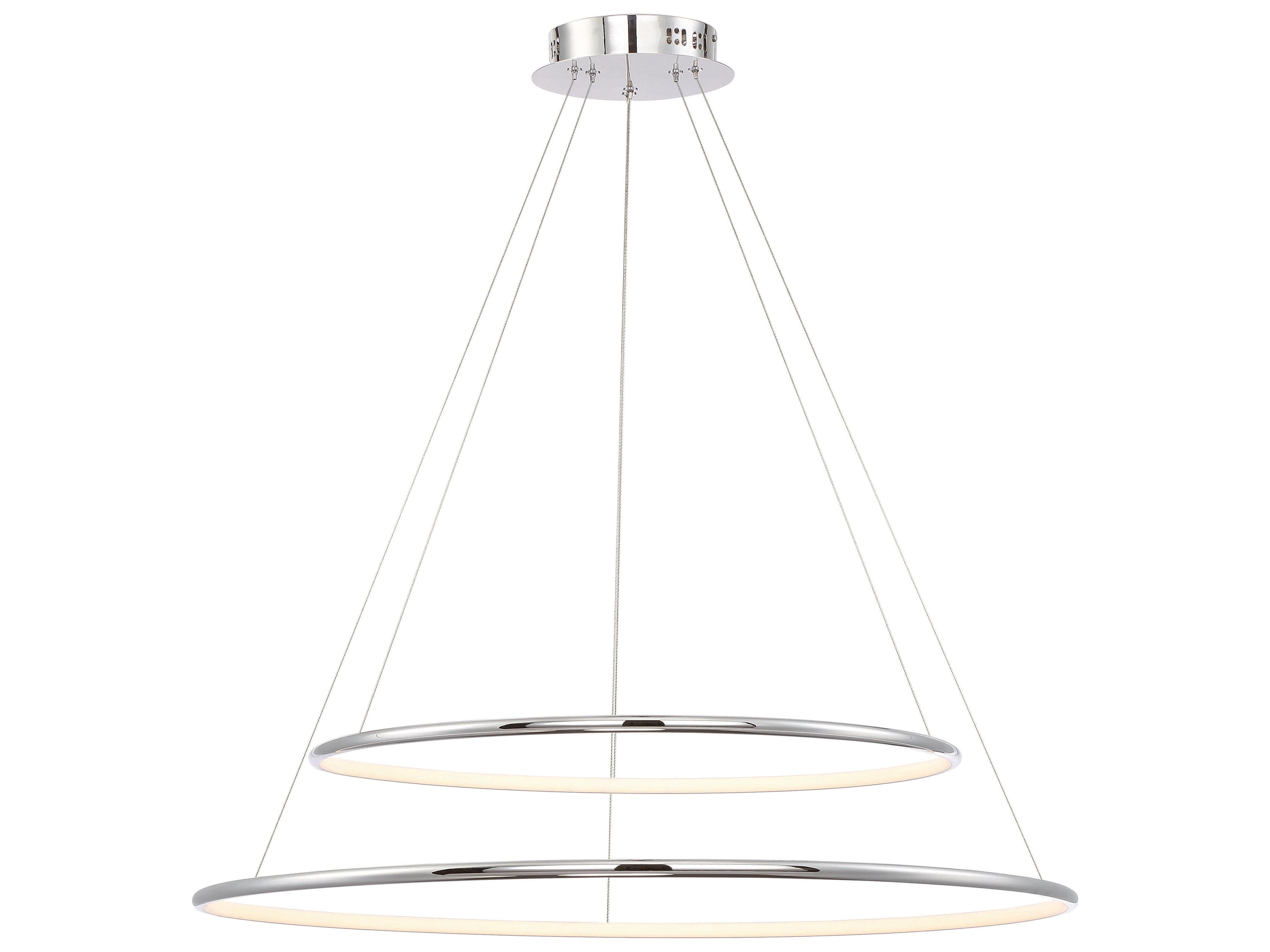 Valley 2-Light Chrome LED Round Tiered Pendant