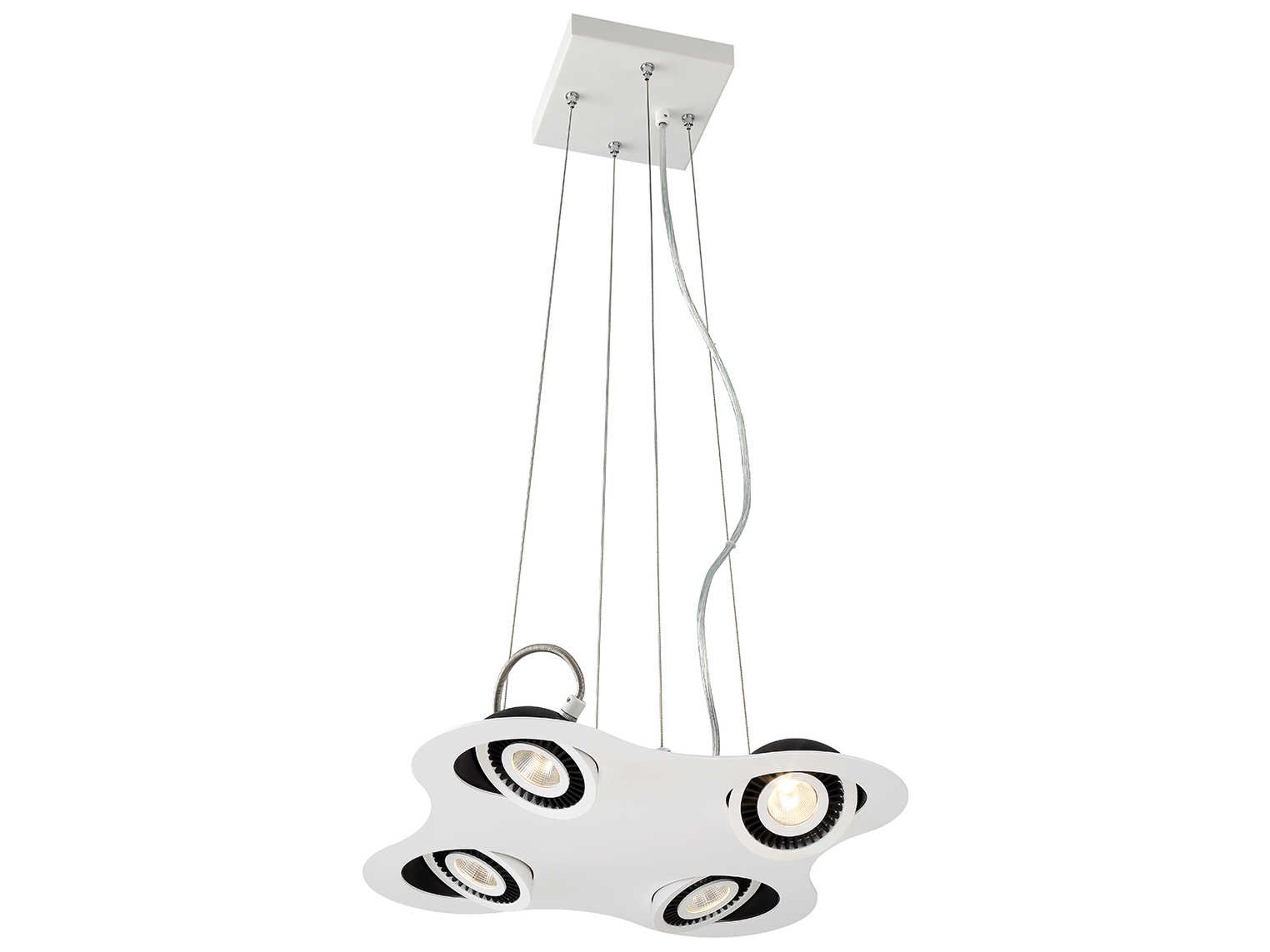 Vision 4-Light White Black LED Round Pendant