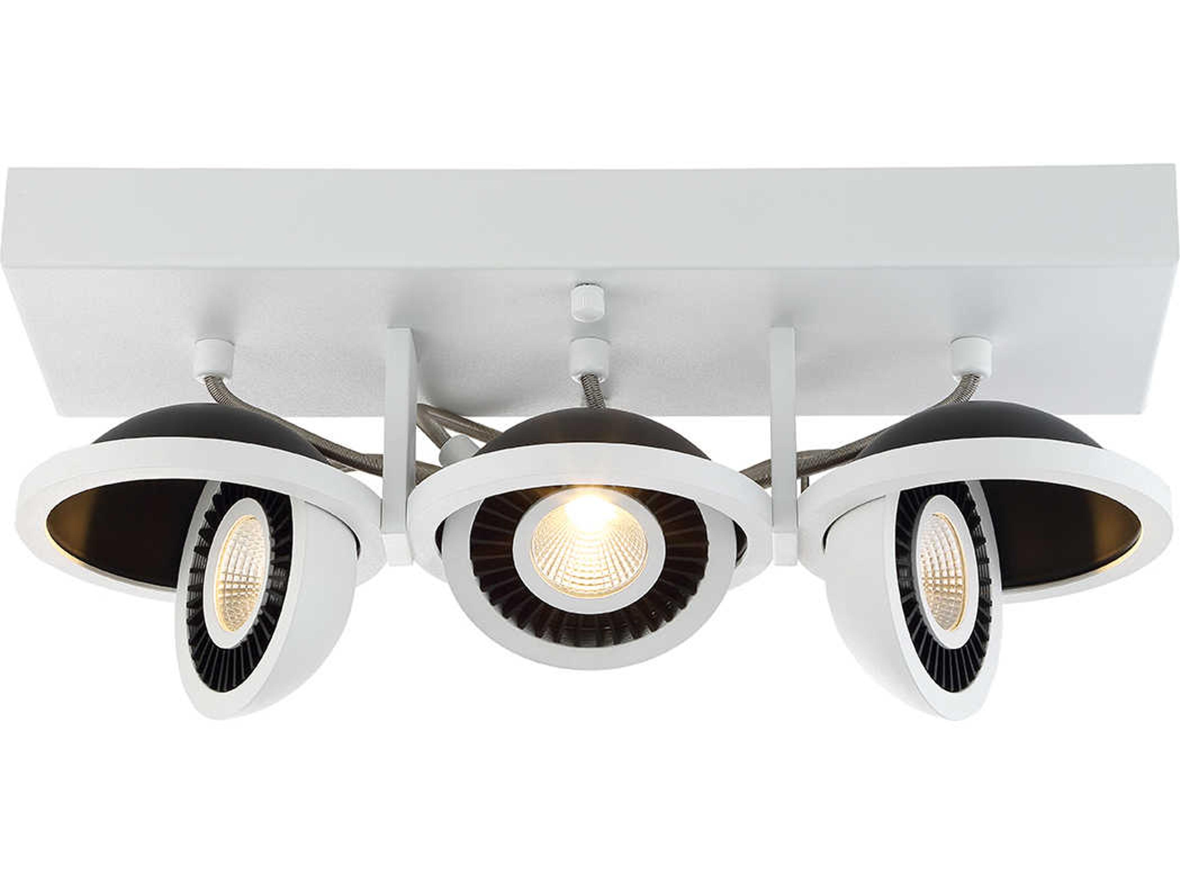 Vision 3-Light White Black LED Round Flush Mount