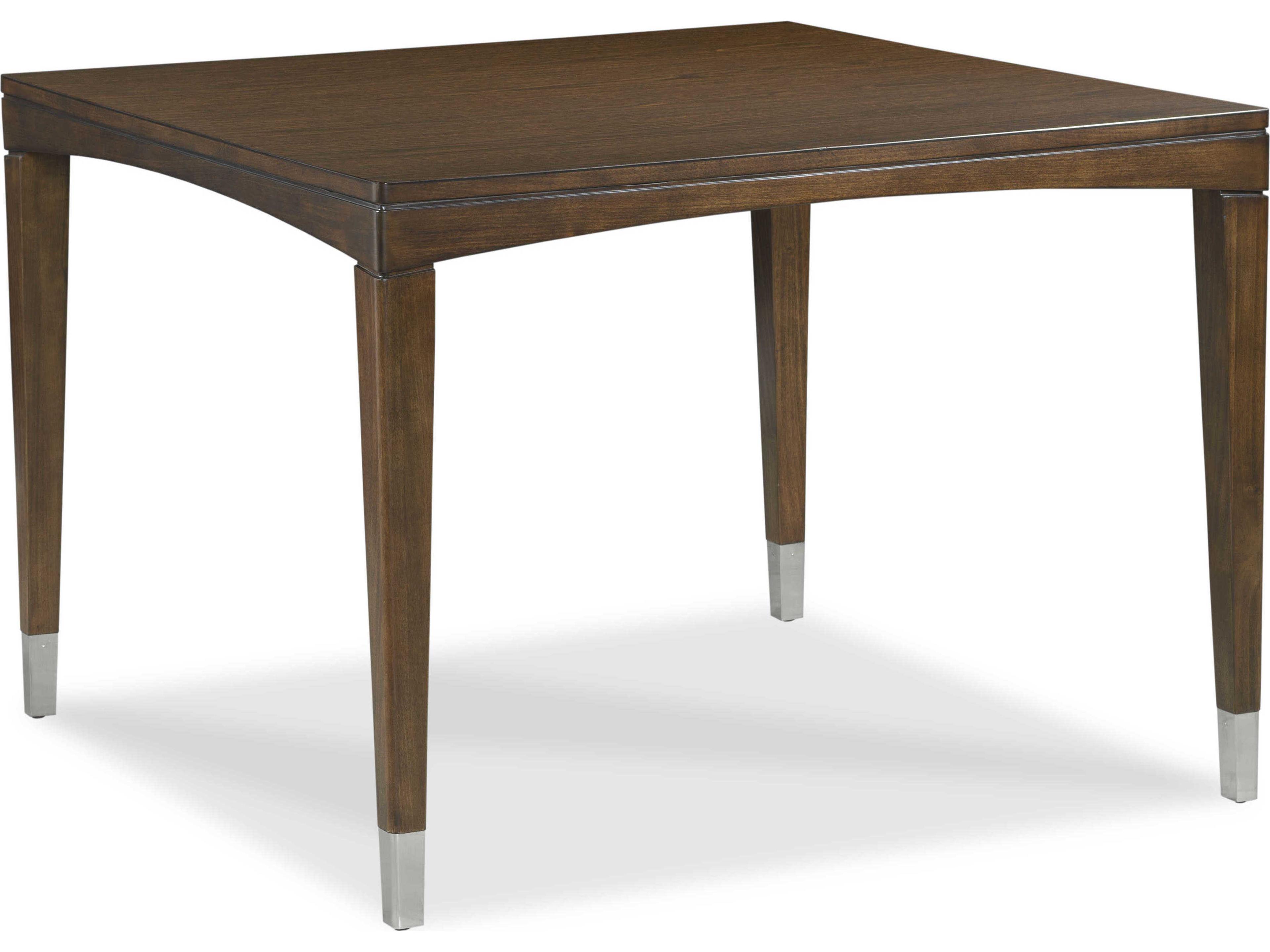 Crescent Square Wood Suede Dining Table