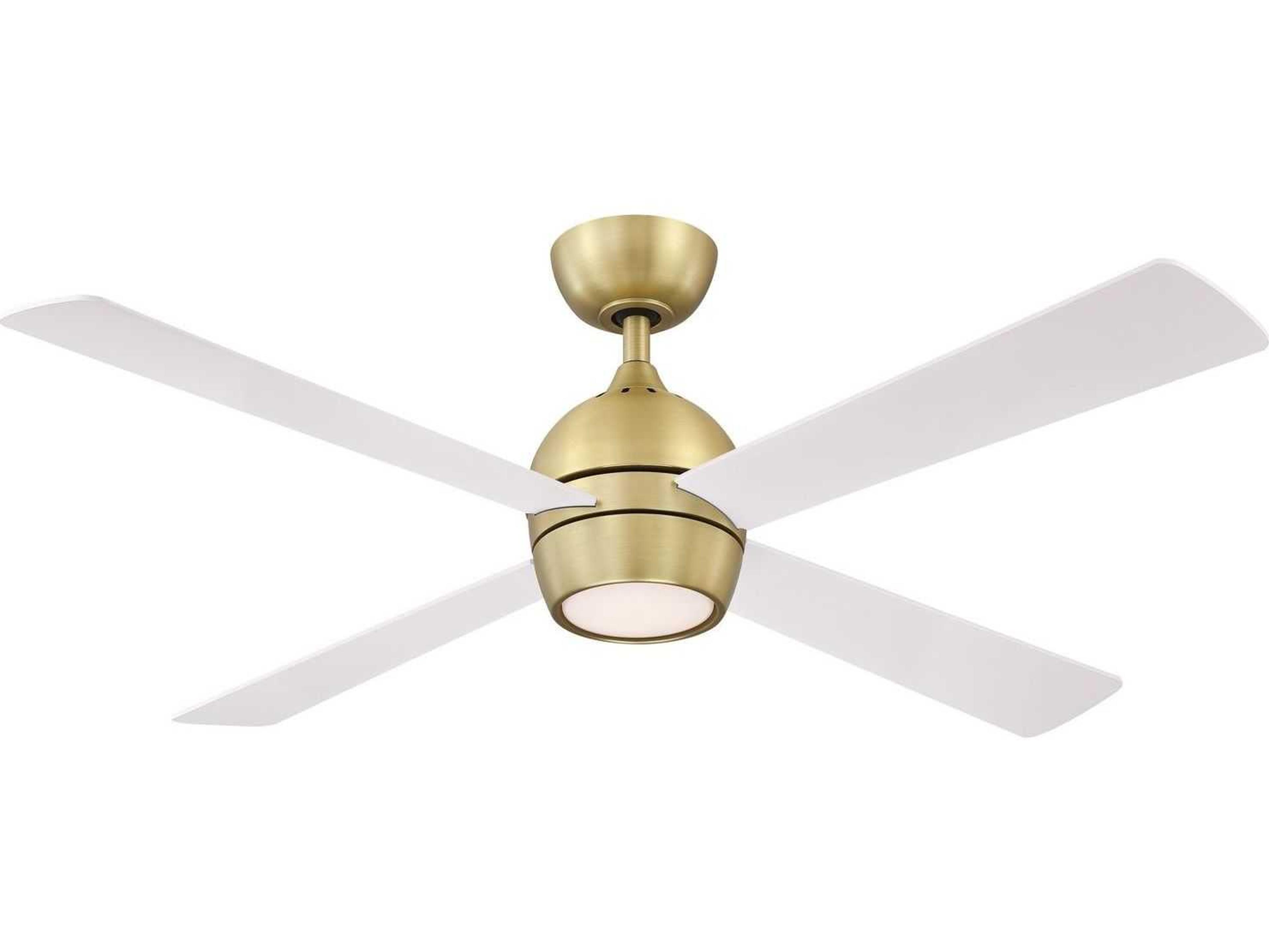 Kwad 52 Inch Ceiling Fan with LED Light in Brushed Satin Brass