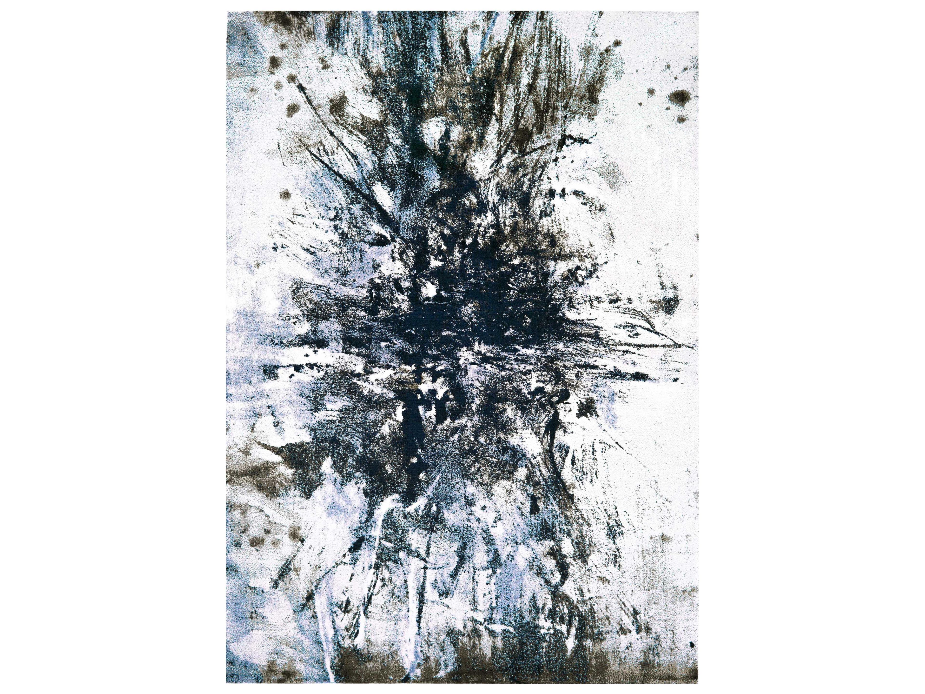 Gaspar Area Rug Abstract White Gray
