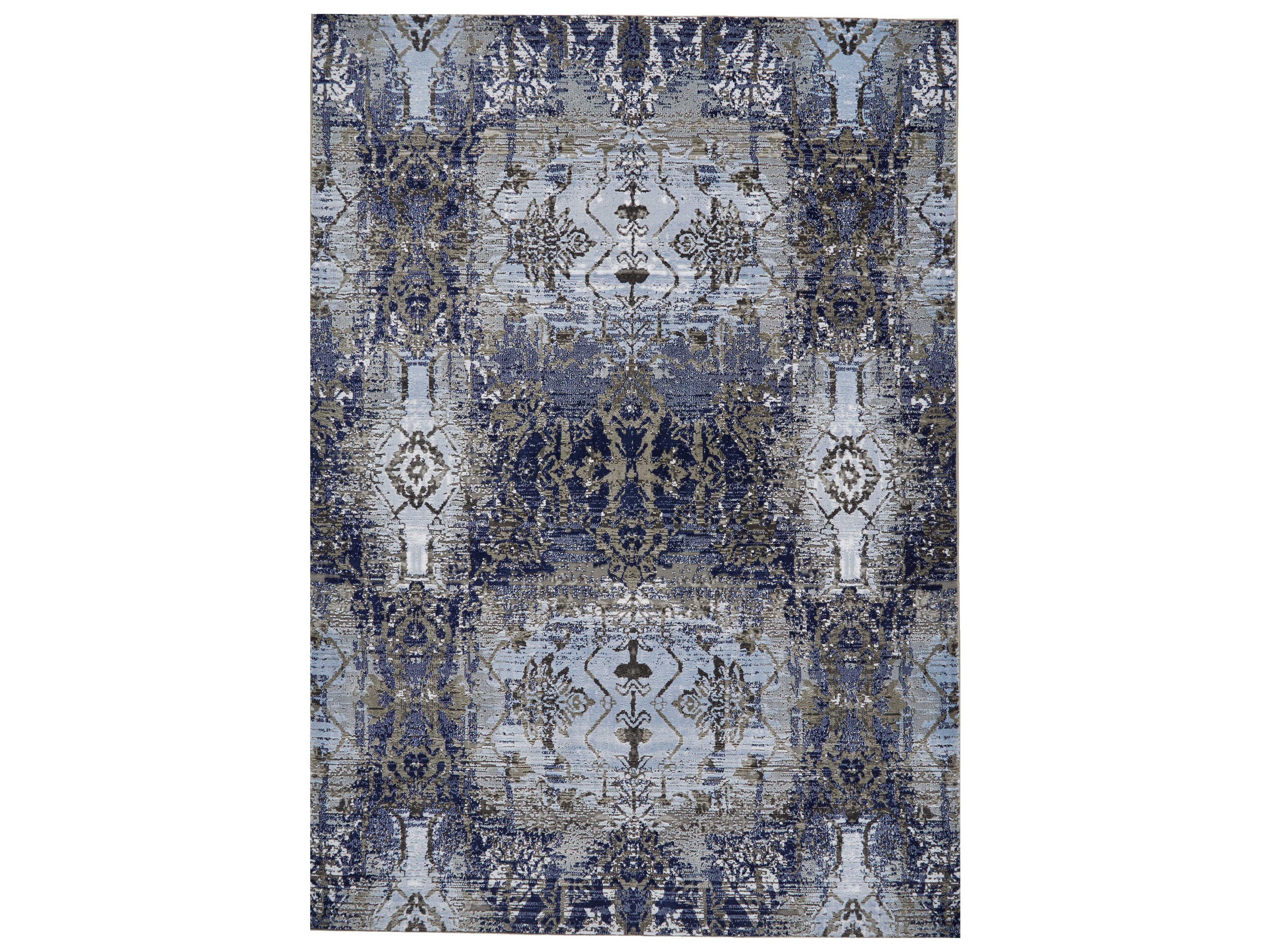 Gaspar Area Rug Abstract Light Blue Sterling