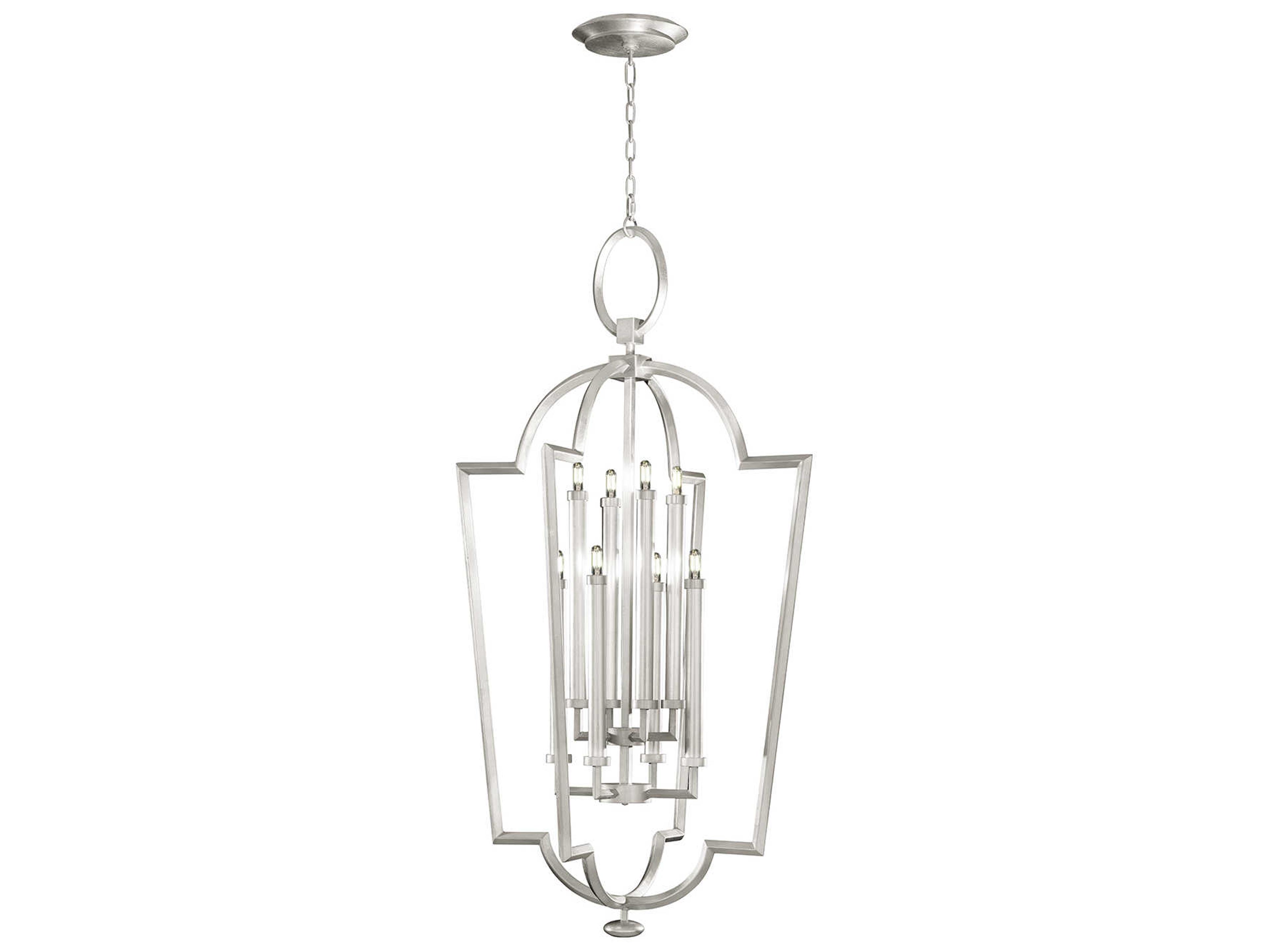 Allegretto 8-Light Silver Leaf Candelabra Tiered Chandelier