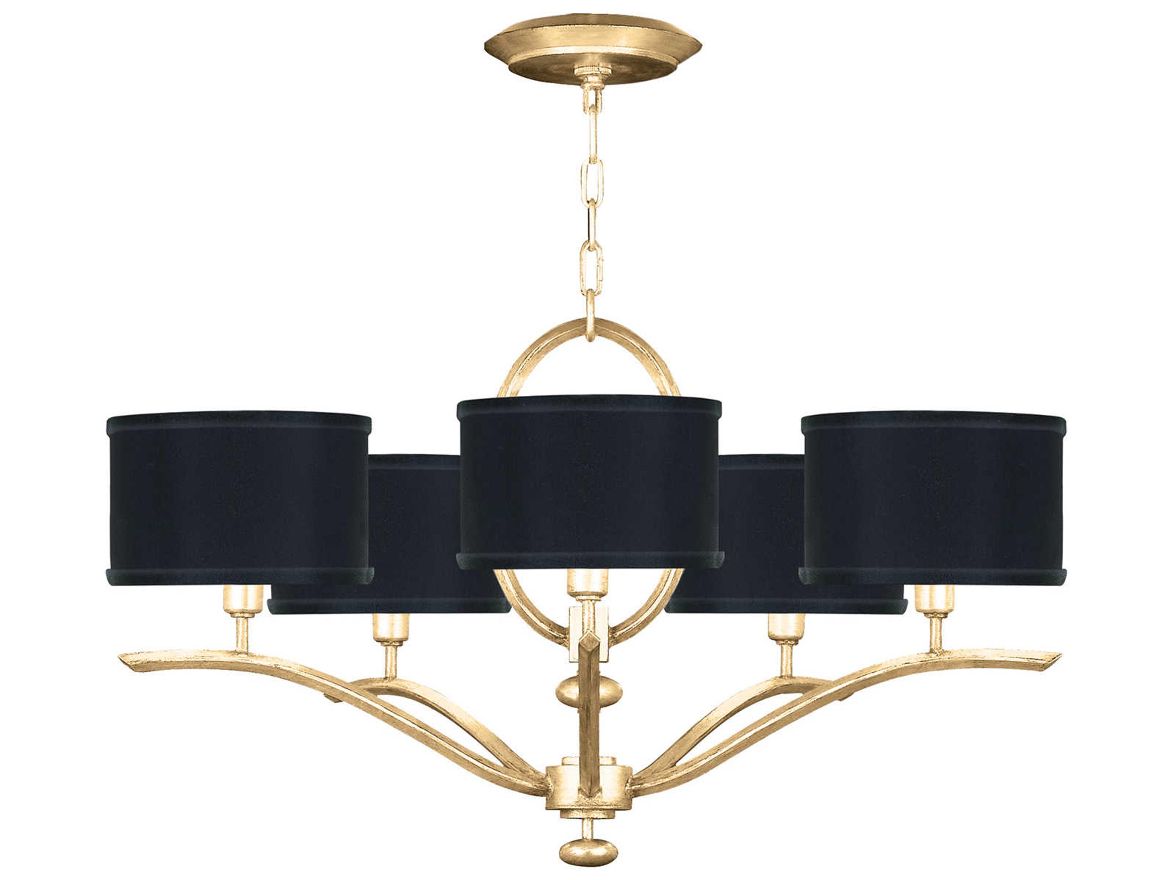 Allegretto 5-Light Gold Leaf Drum Chandelier