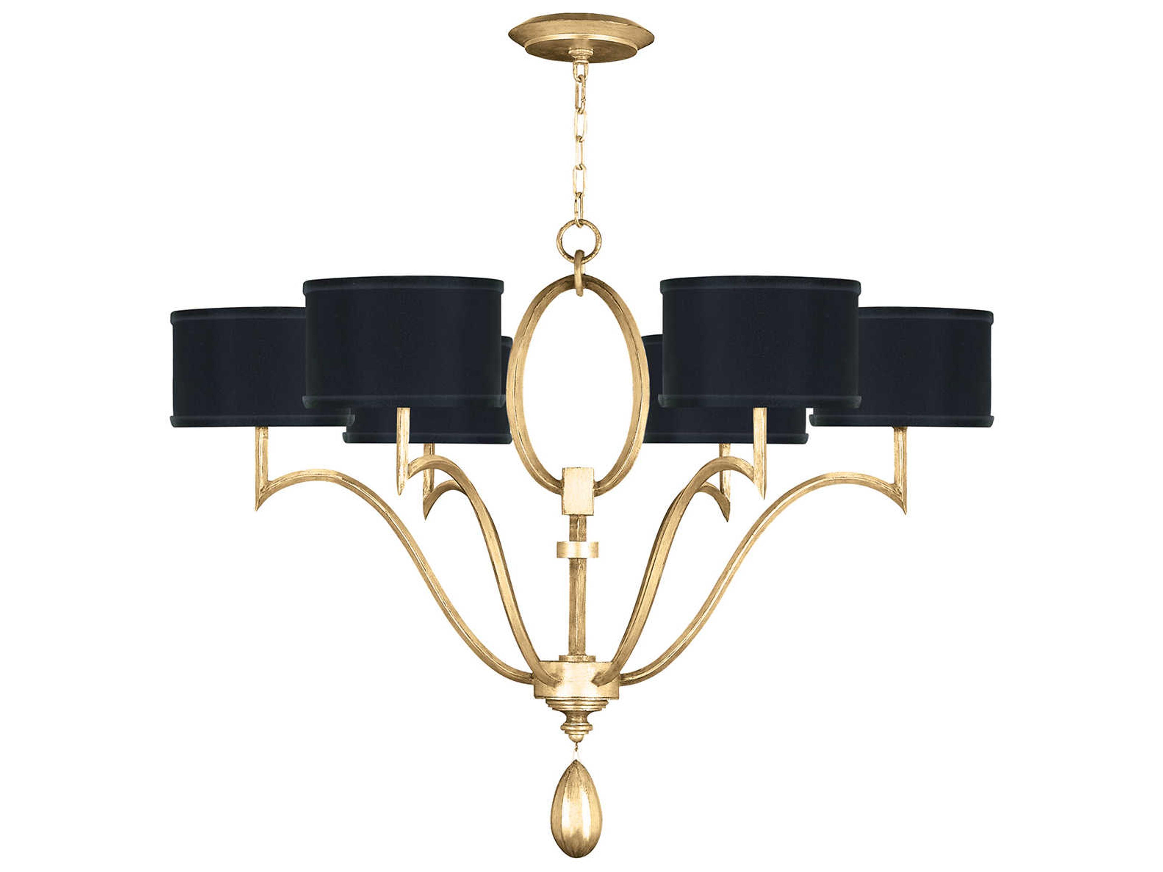 Allegretto 6-Light Gold Leaf Candelabra Drum Chandelier