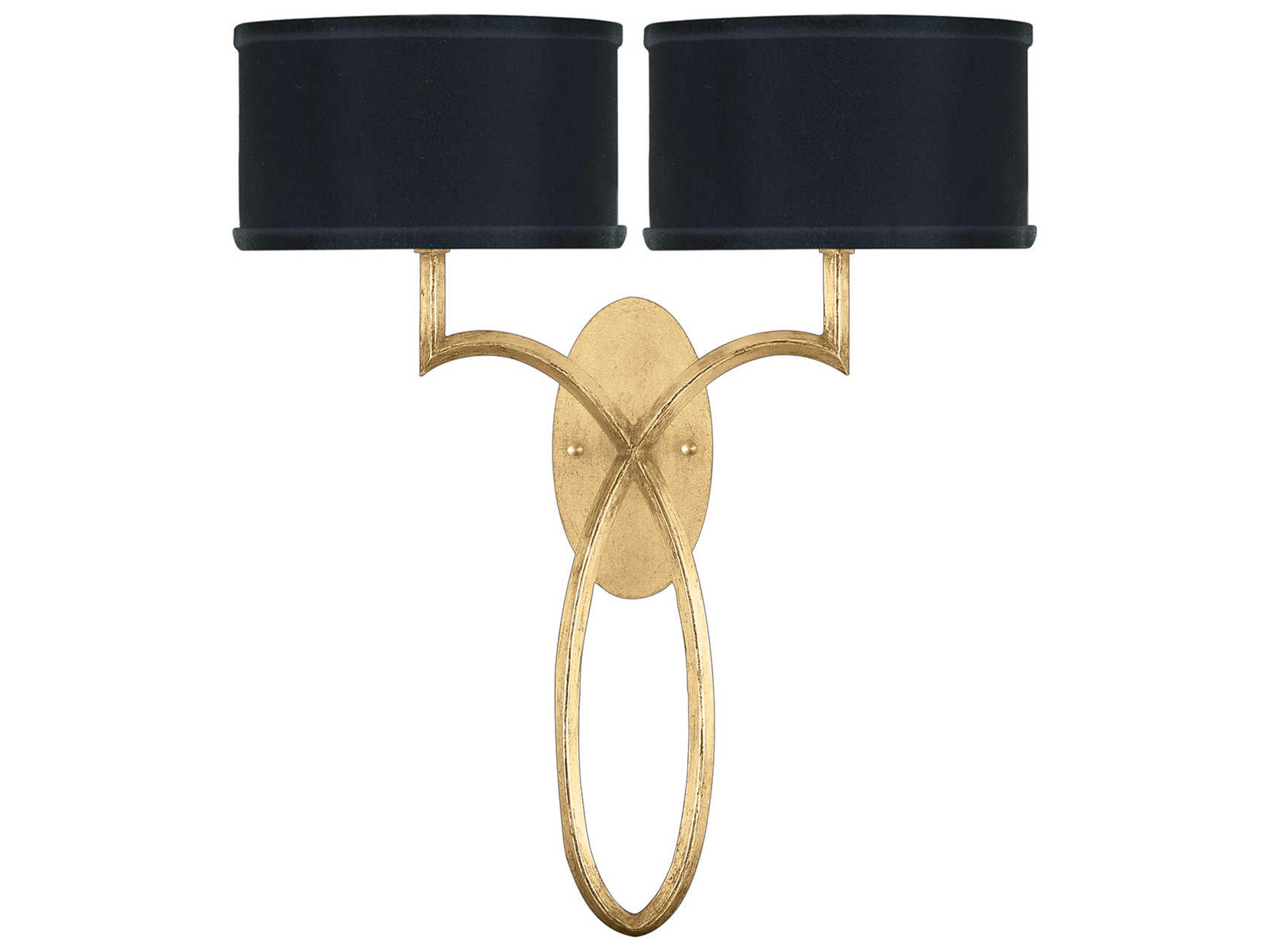 Allegretto 2-Light Gold Leaf Wall Sconce