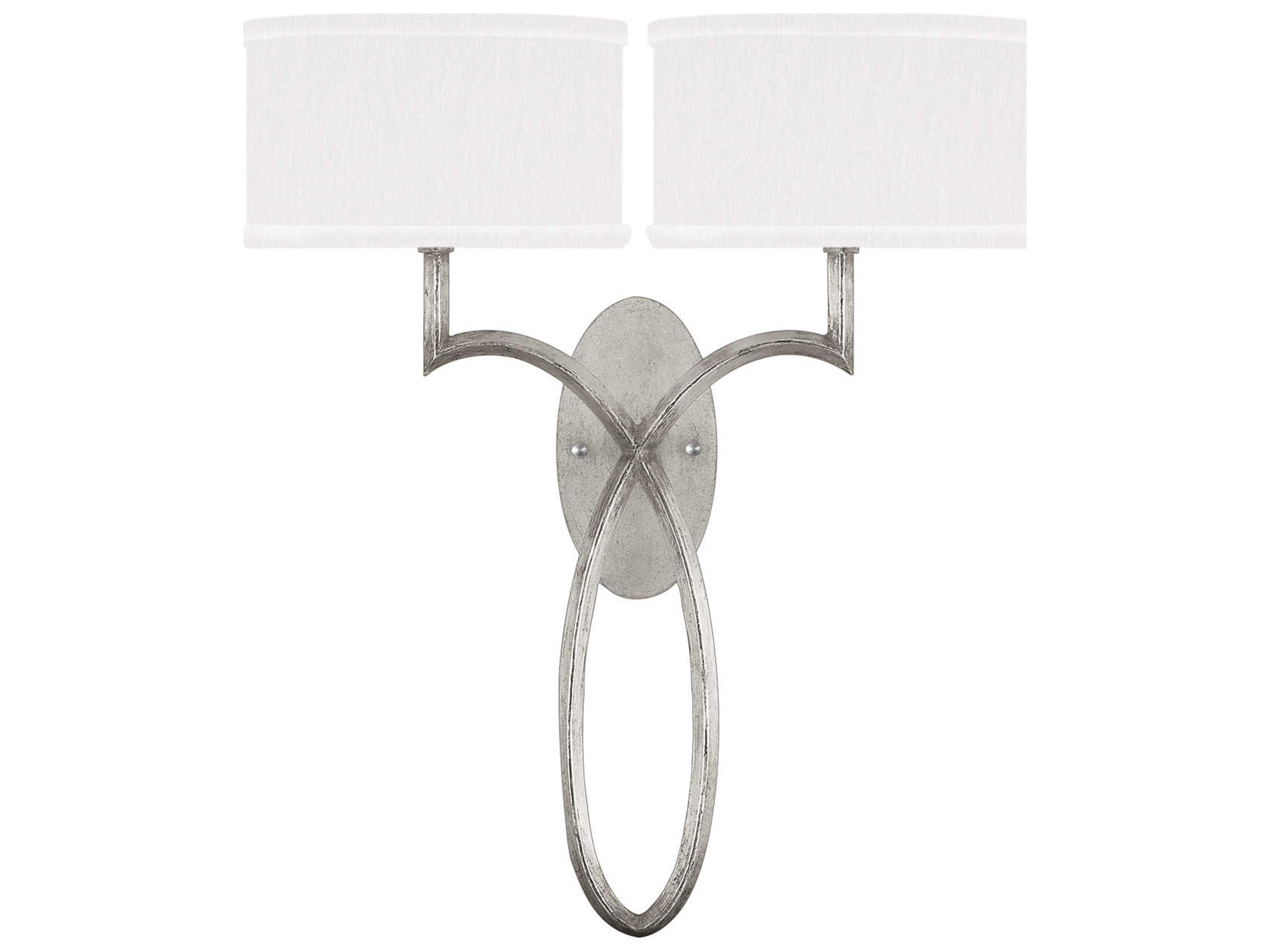 Allegretto 2-Light Silver Leaf Wall Sconce