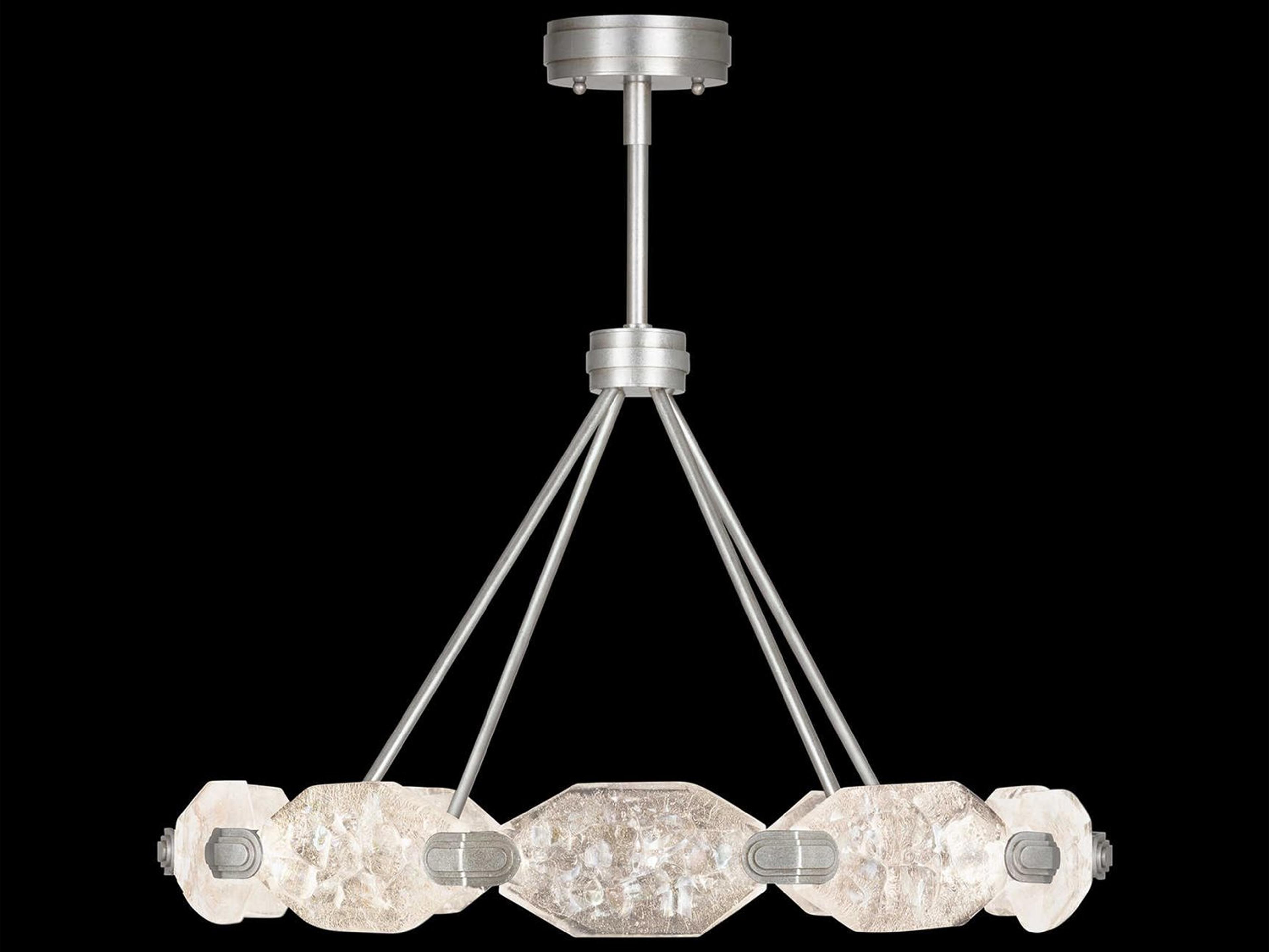 Allison Paladino 20-Light Silver Leaf Glass LED Pendant