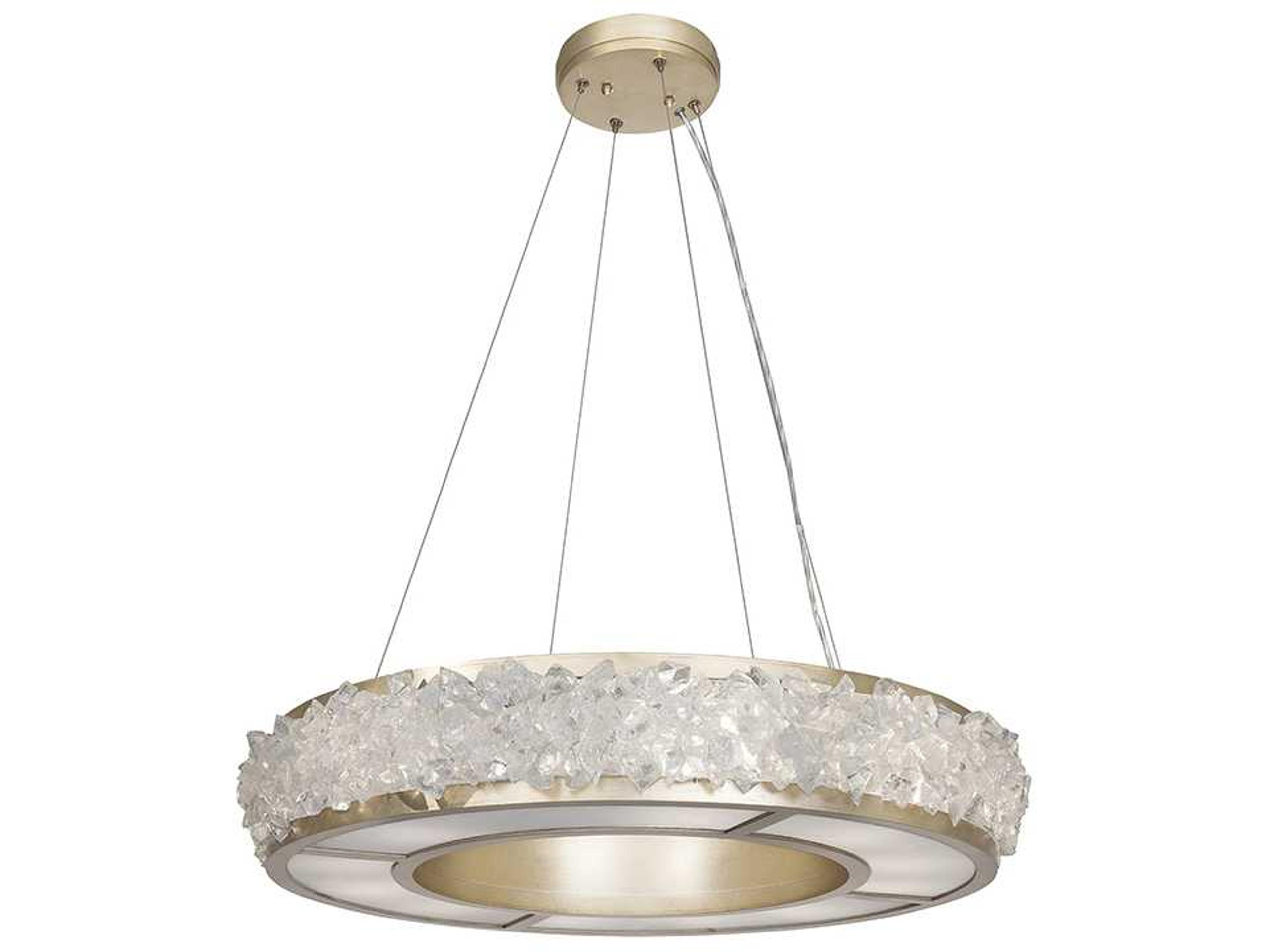 Arctic Halo 12-Light Gold Crystal Glass Pendant