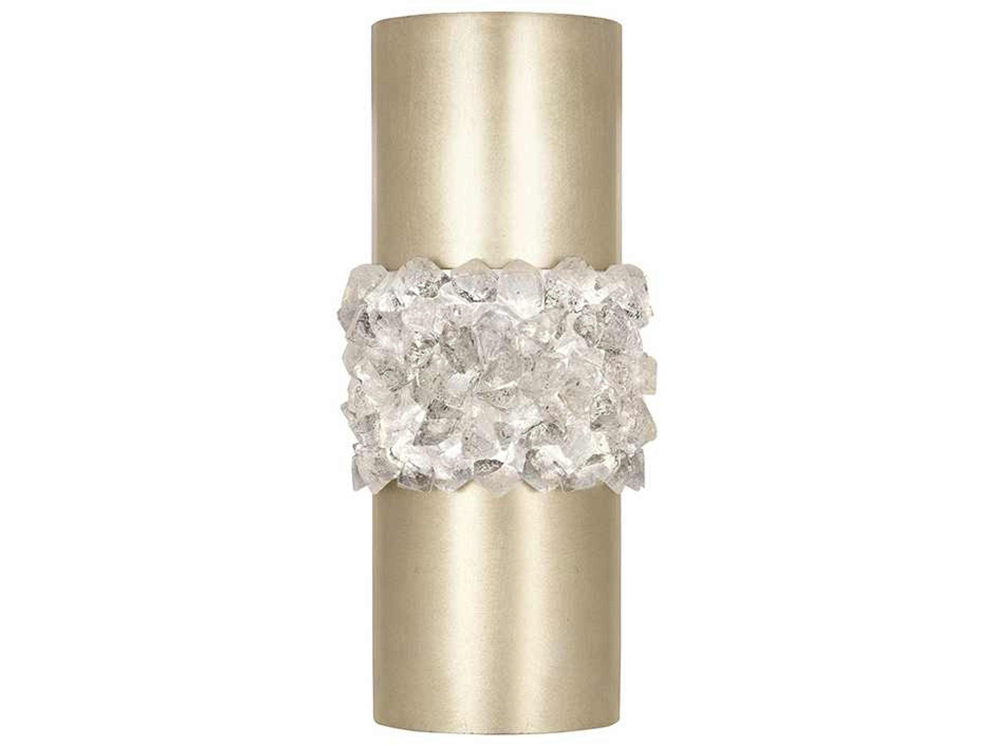 Arctic Halo Champagne Tinted Gold Leaf Crystal Glass Wall Sconce