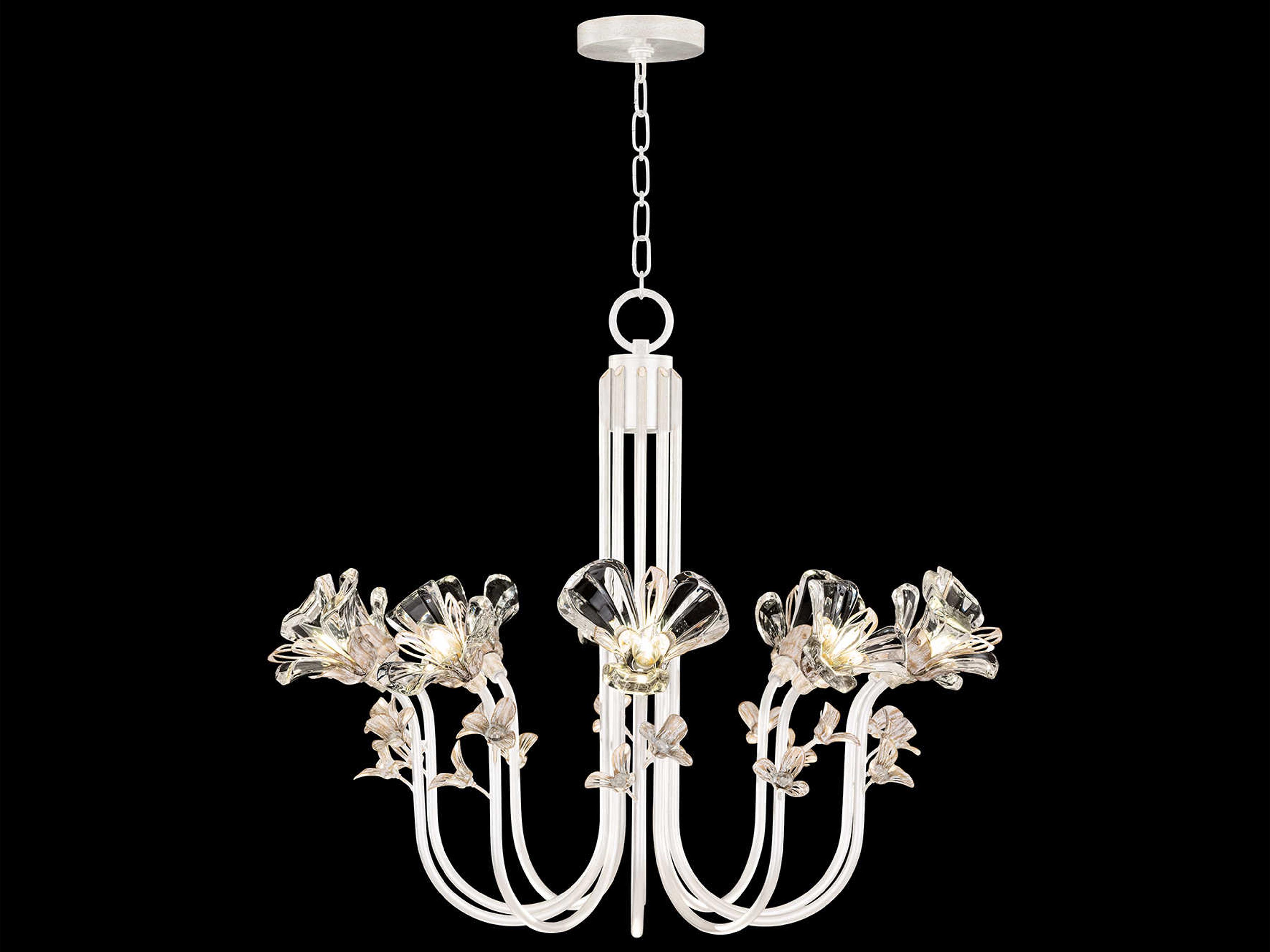 Azu 10-Light White Crystal Candelabra Chandelier