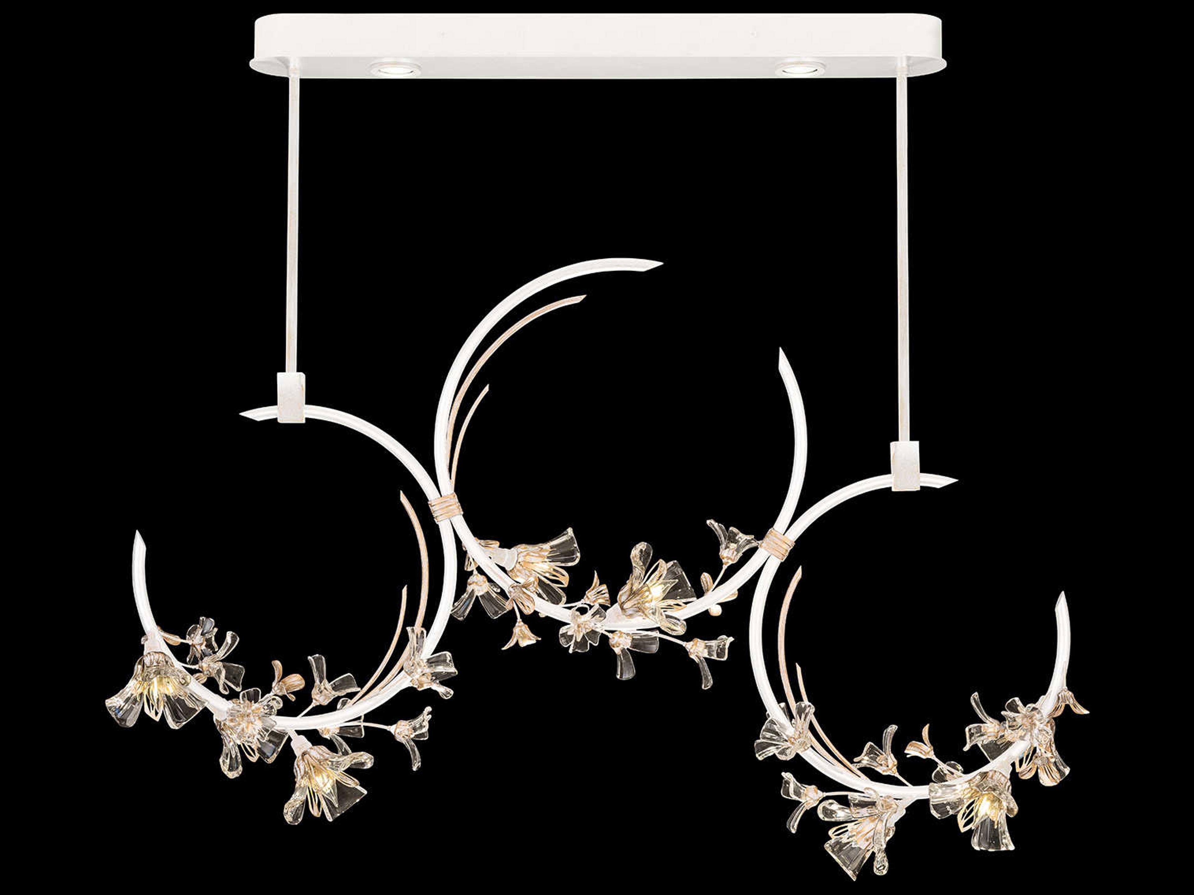 Azu 10-Light White Crystal Tiered Island Pendant