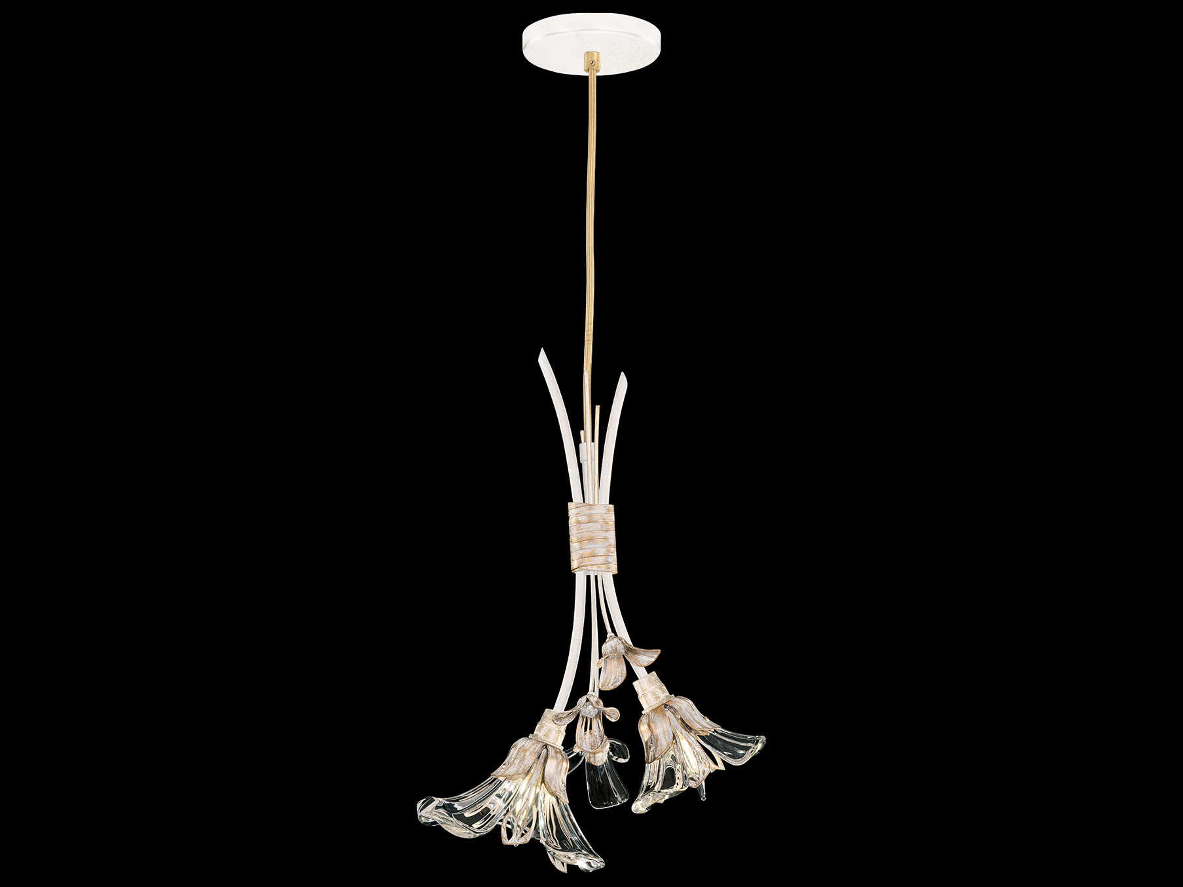 Azu 2-Light White Crystal Bell Mini Pendant