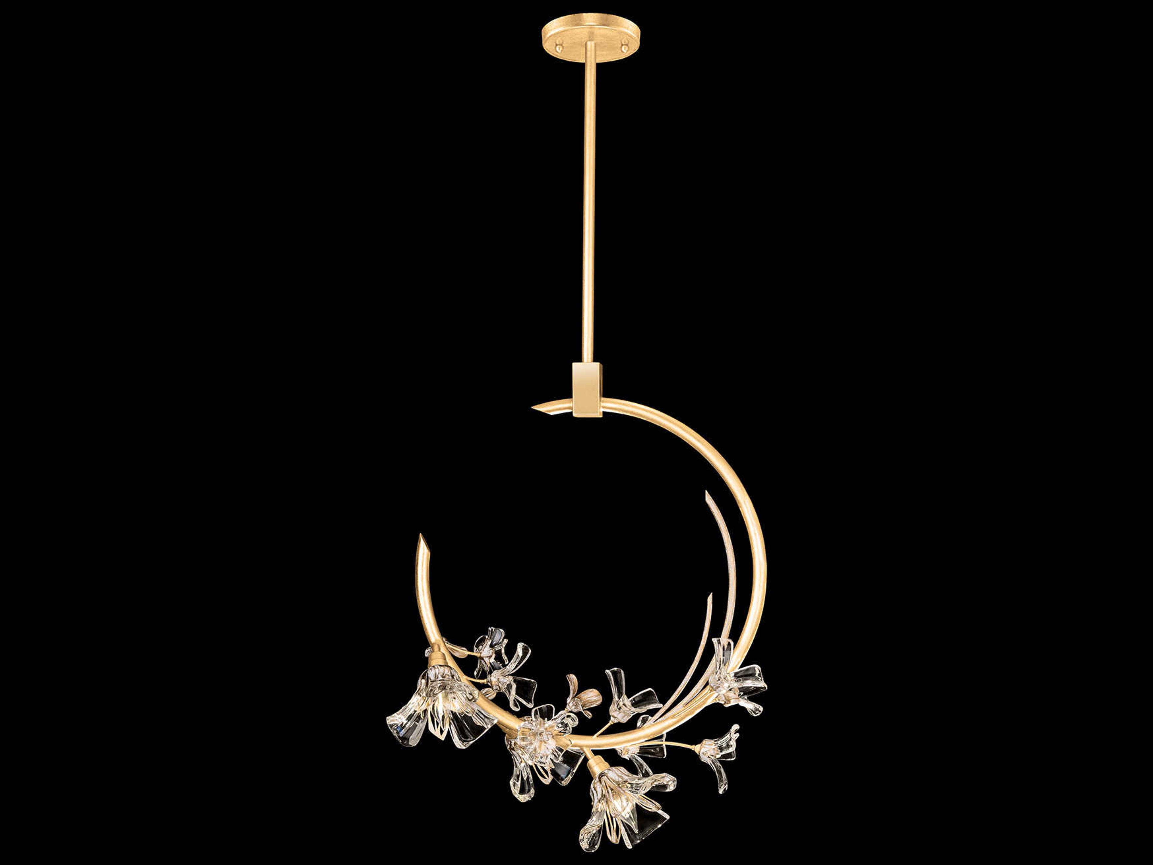 Azu 3-Light Gold Crystal Pendant
