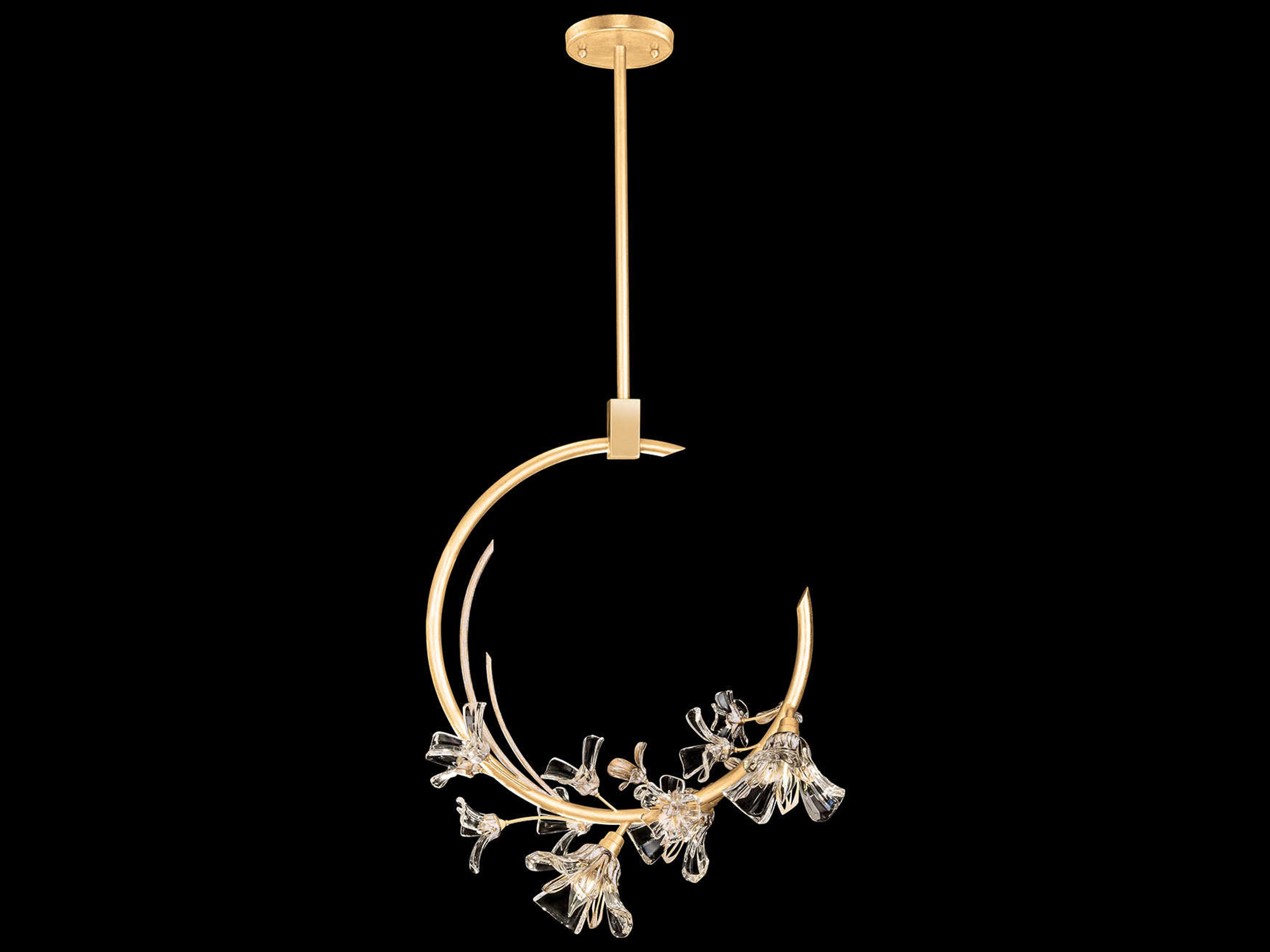 Azu 3-Light Gold Crystal Pendant