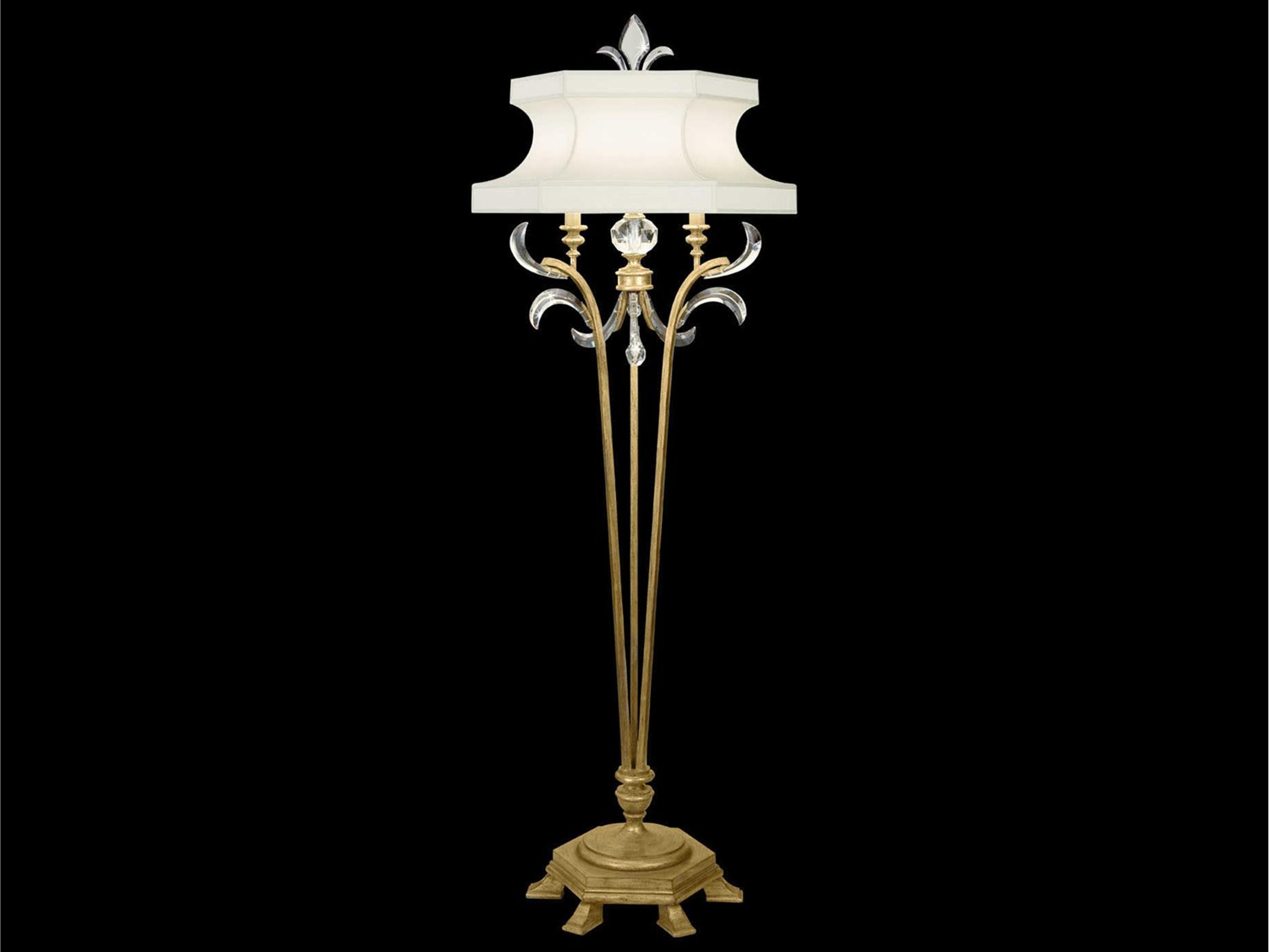 Beveled Arcs Gold Crystal Floor Lamp