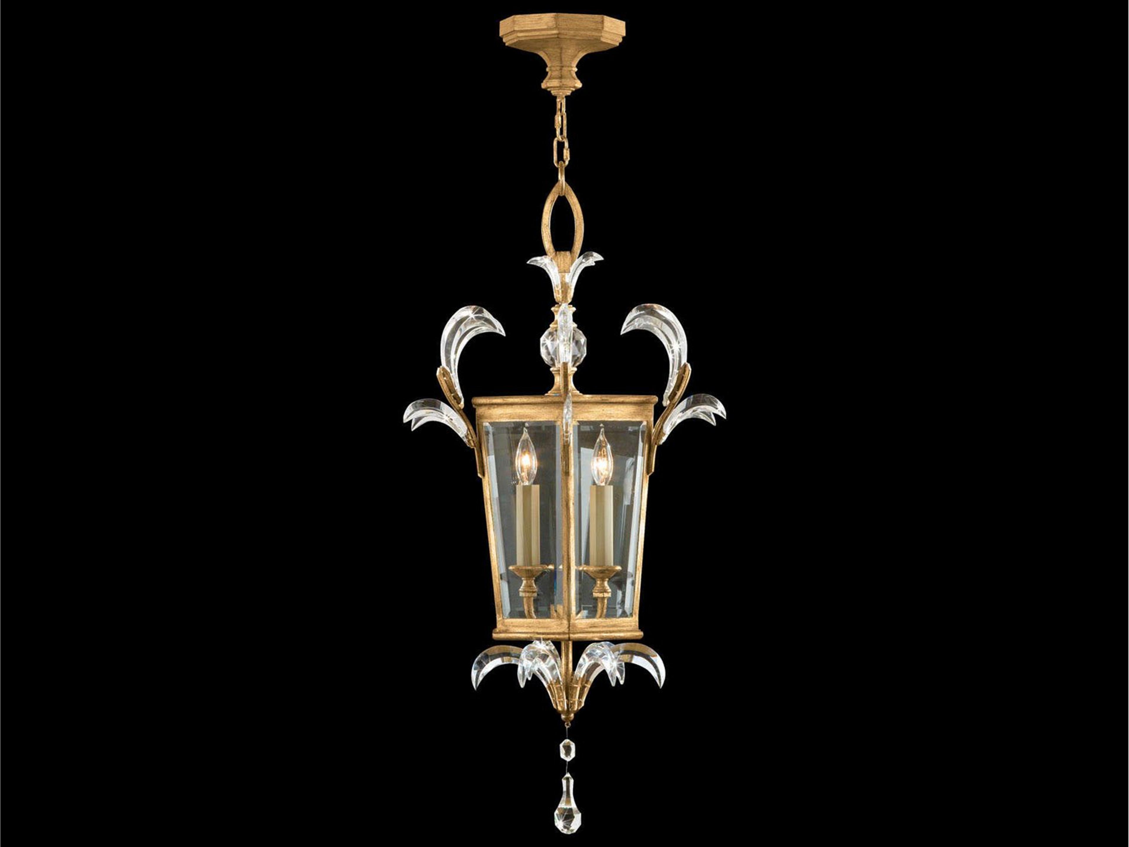 Beveled Arcs 3-Light Gold Crystal Pendant