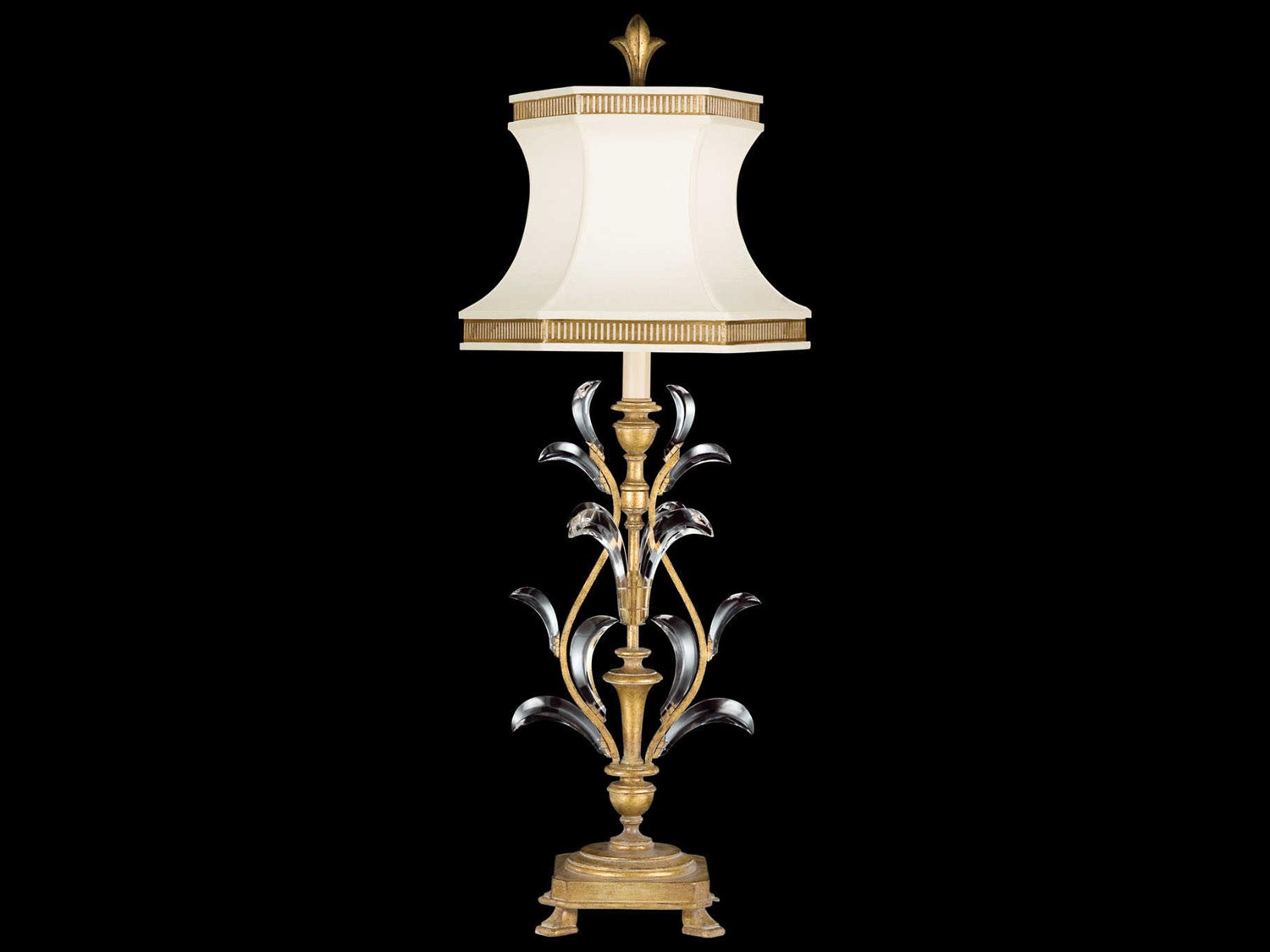 Beveled Arcs Gold Crystal Table Lamp