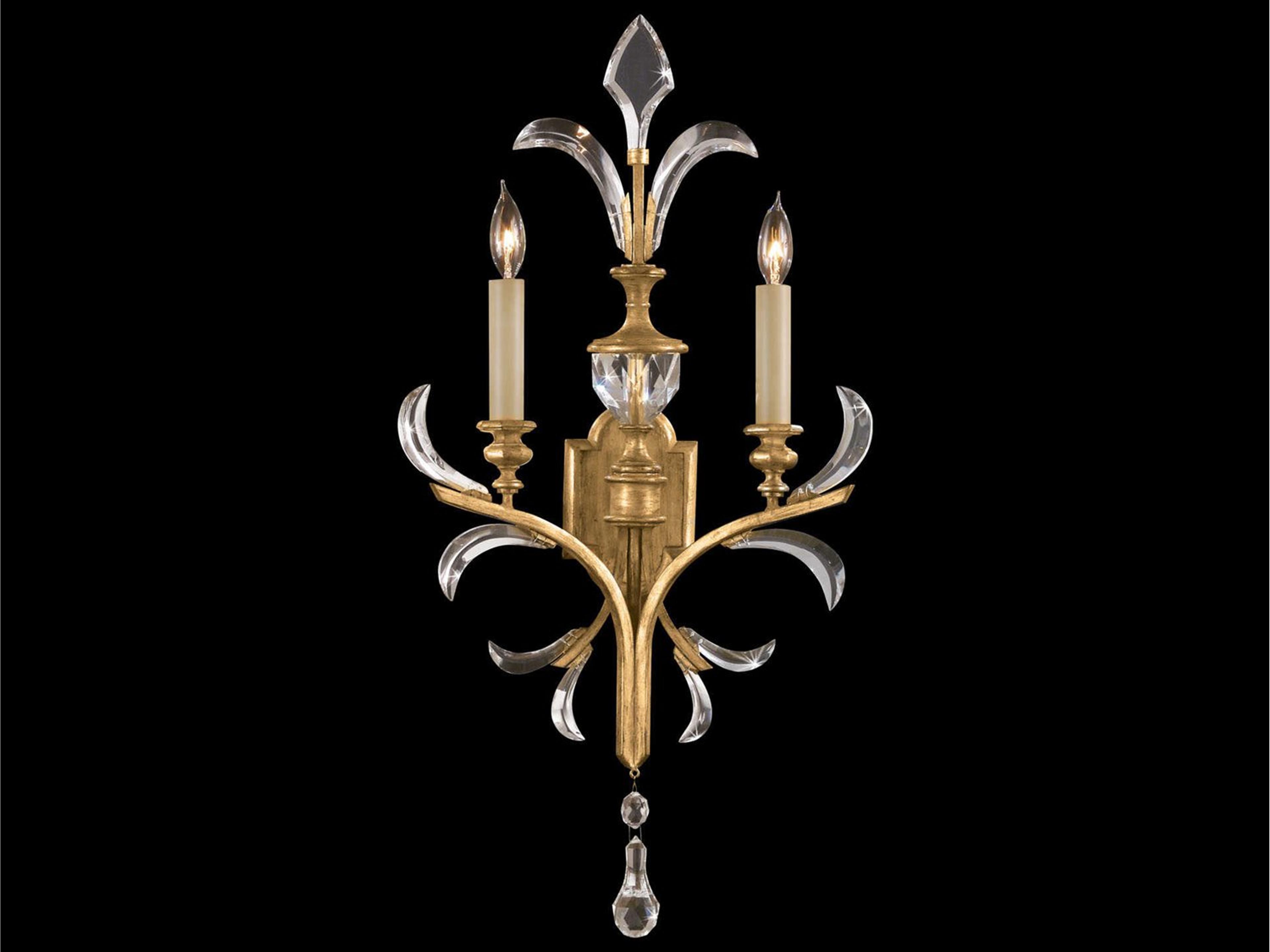 Beveled Arcs Gold Crystal Wall Sconce