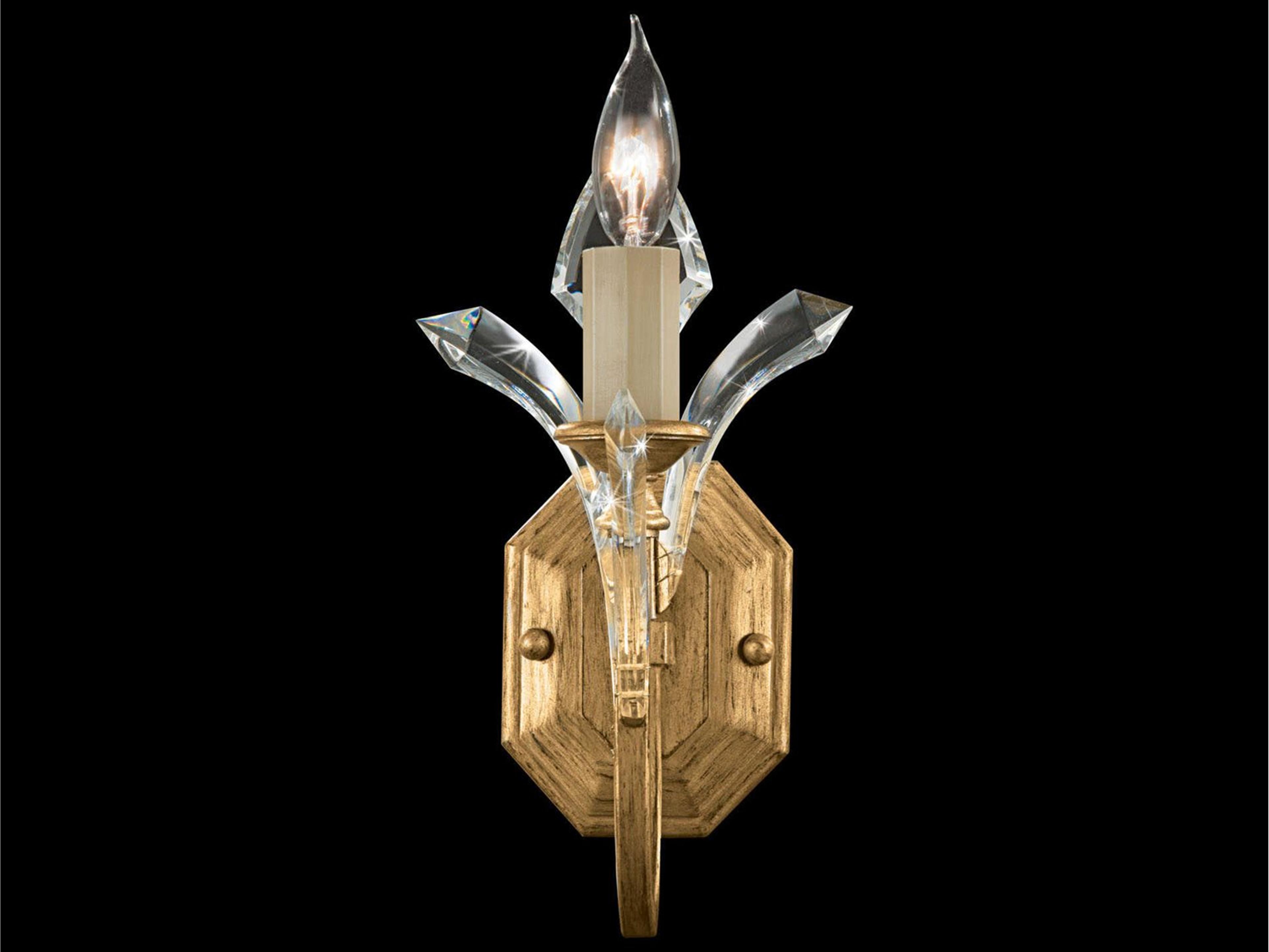 Beveled Arcs Gold Crystal Wall Sconce