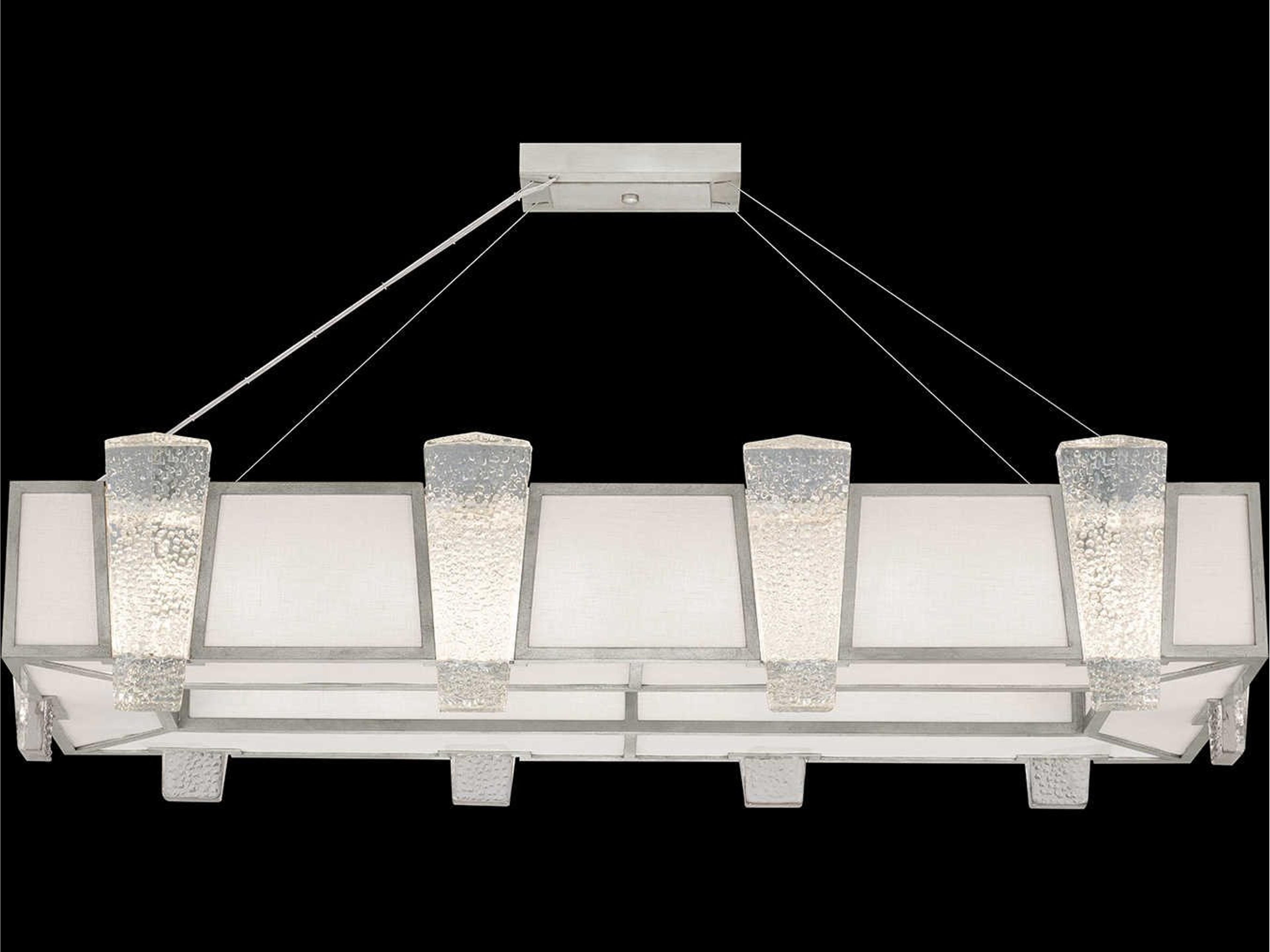 Crownstone 16-Light-Light6 Silver Glass Island Pendant