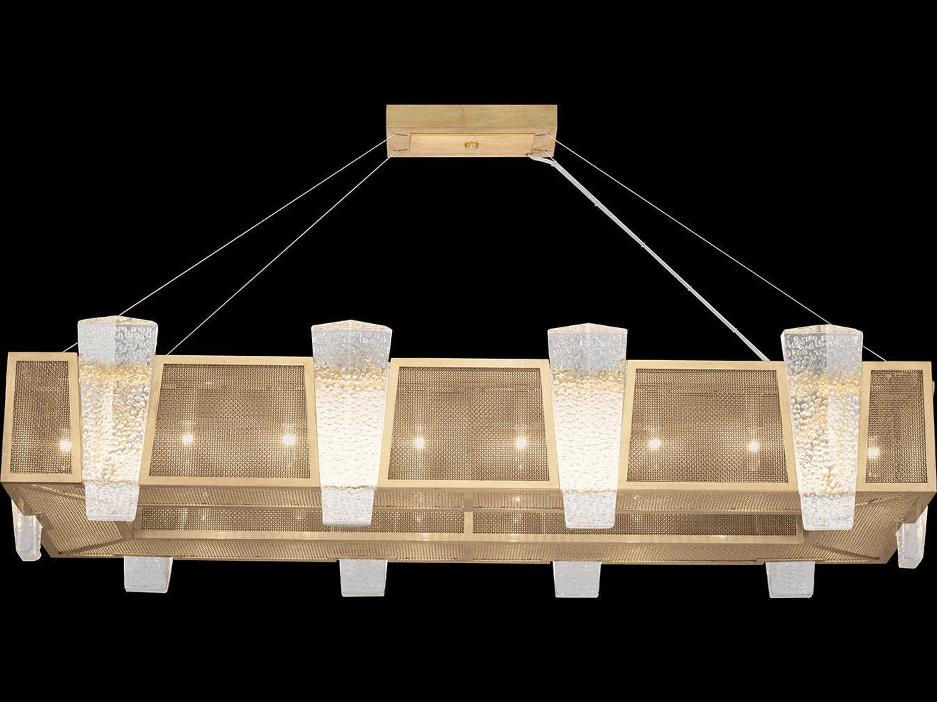 Crownstone 16-Light-Light6 Gold Leaf Glass Round Island Pendant