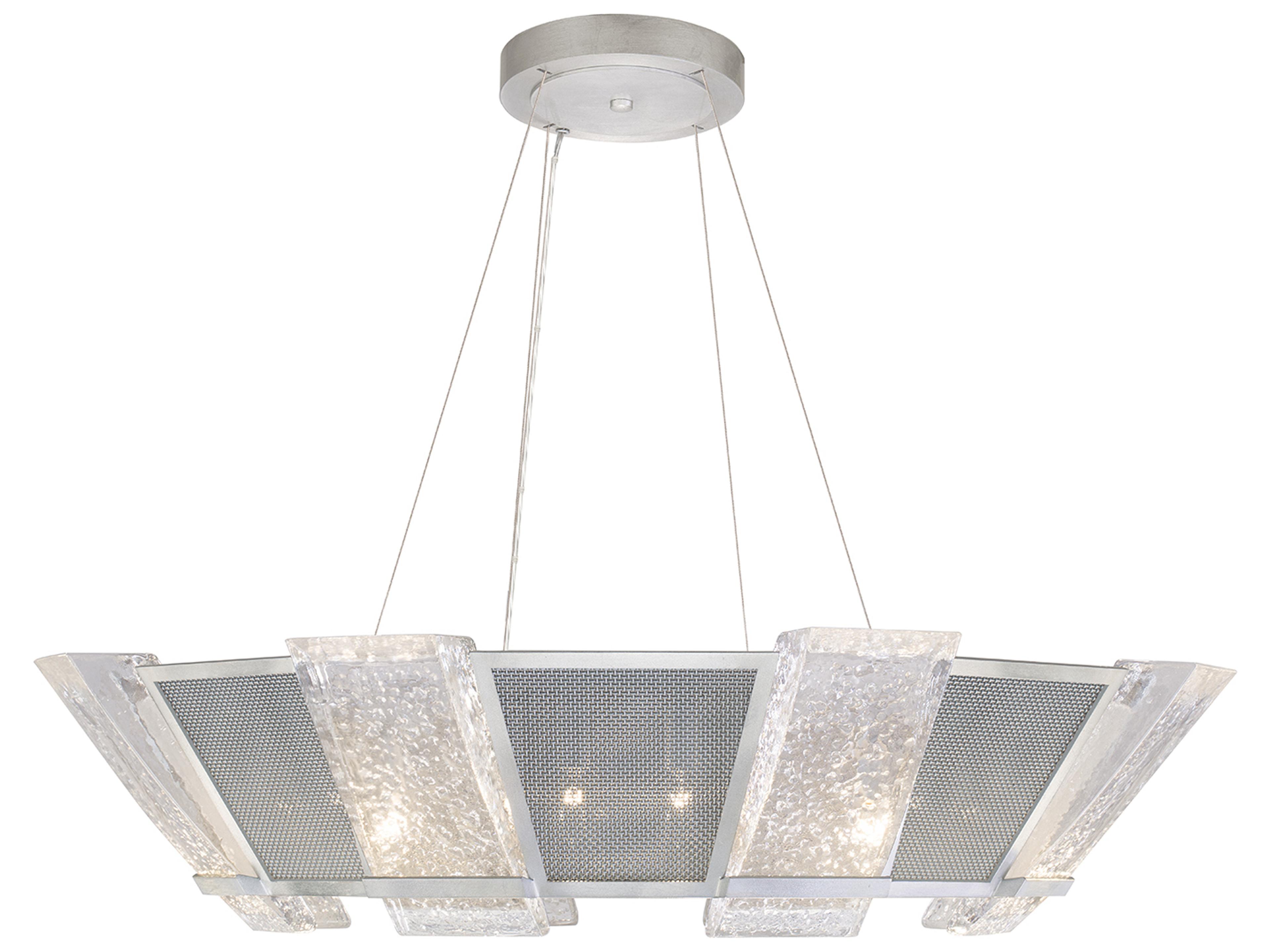 Crownstone 16-Light-Light Silver Glass Bowl Pendant