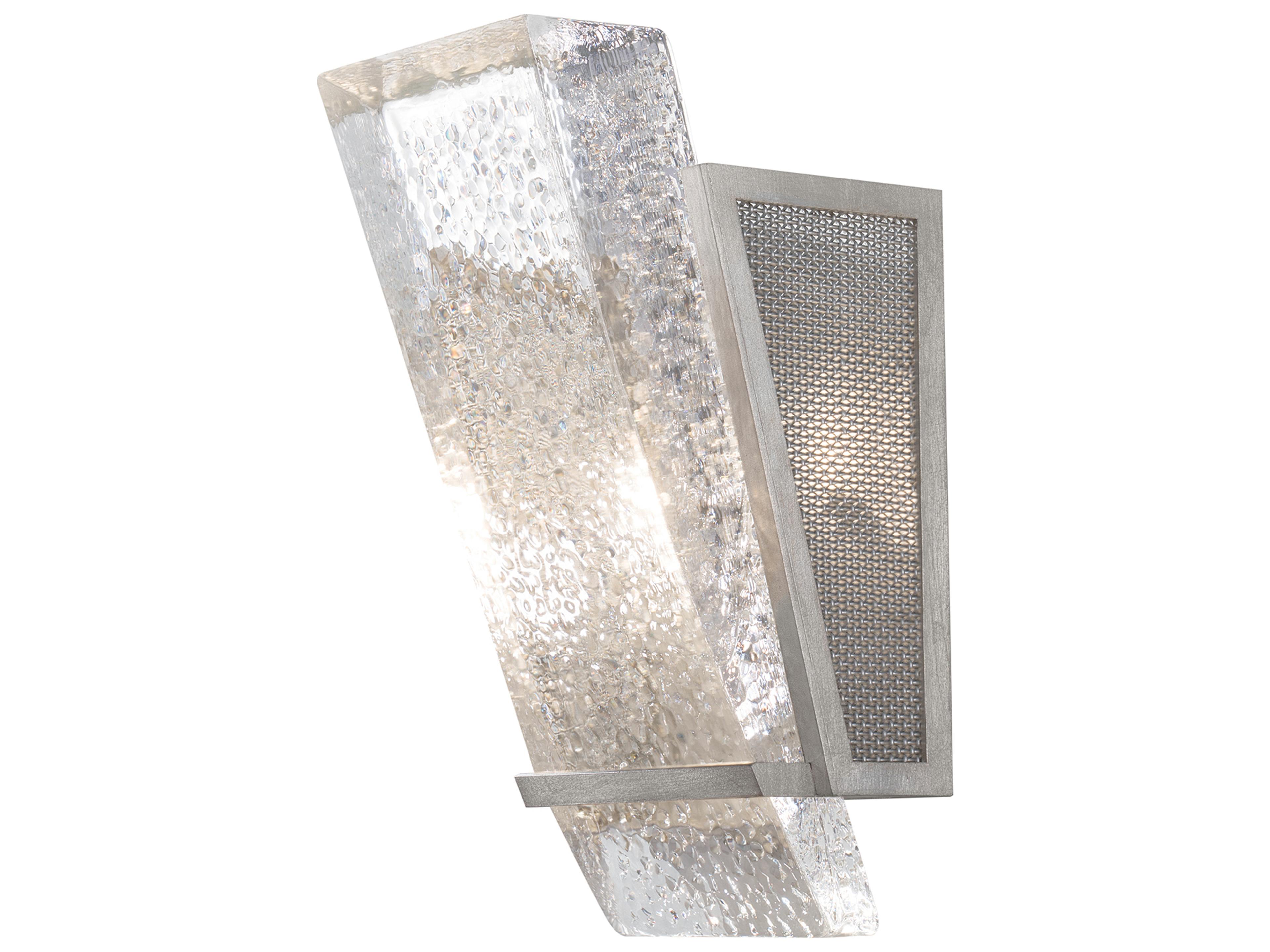 Crownstone 1-Light Silver Leaf Glass Wall Sconce
