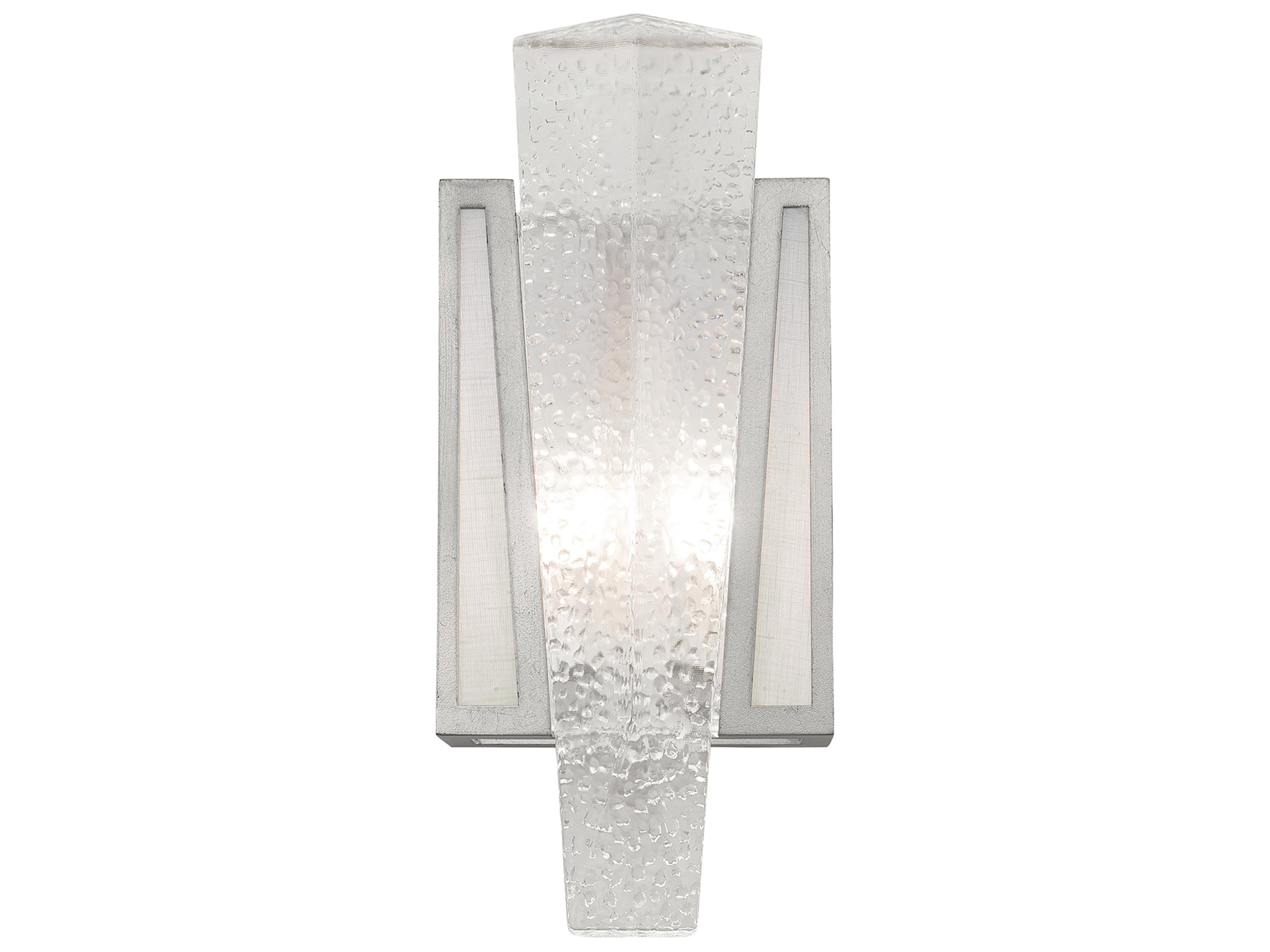 Crownstone 1-Light Silver Leaf Glass Wall Sconce