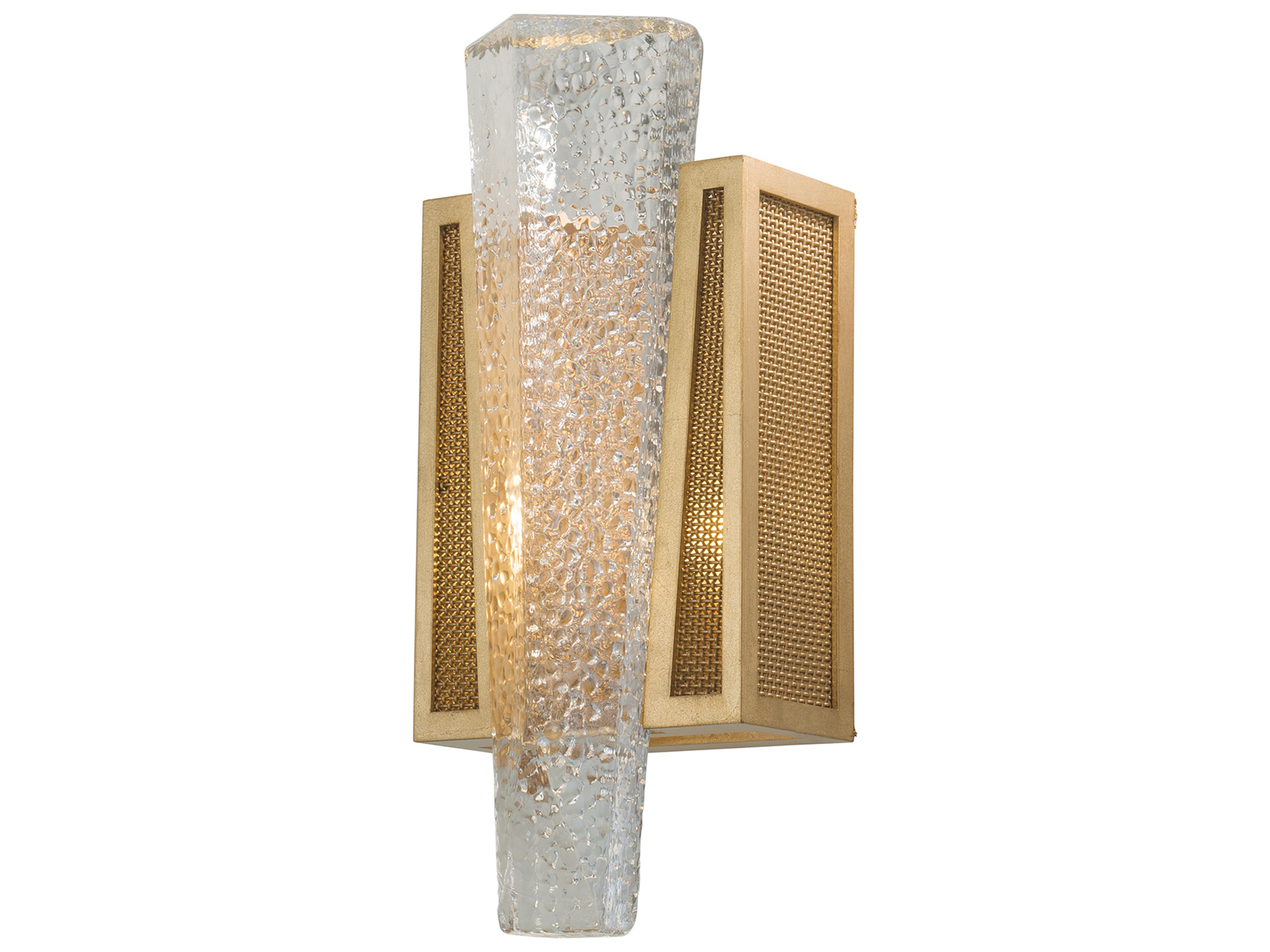 Crownstone 1-Light Gold Leaf Glass Wall Sconce