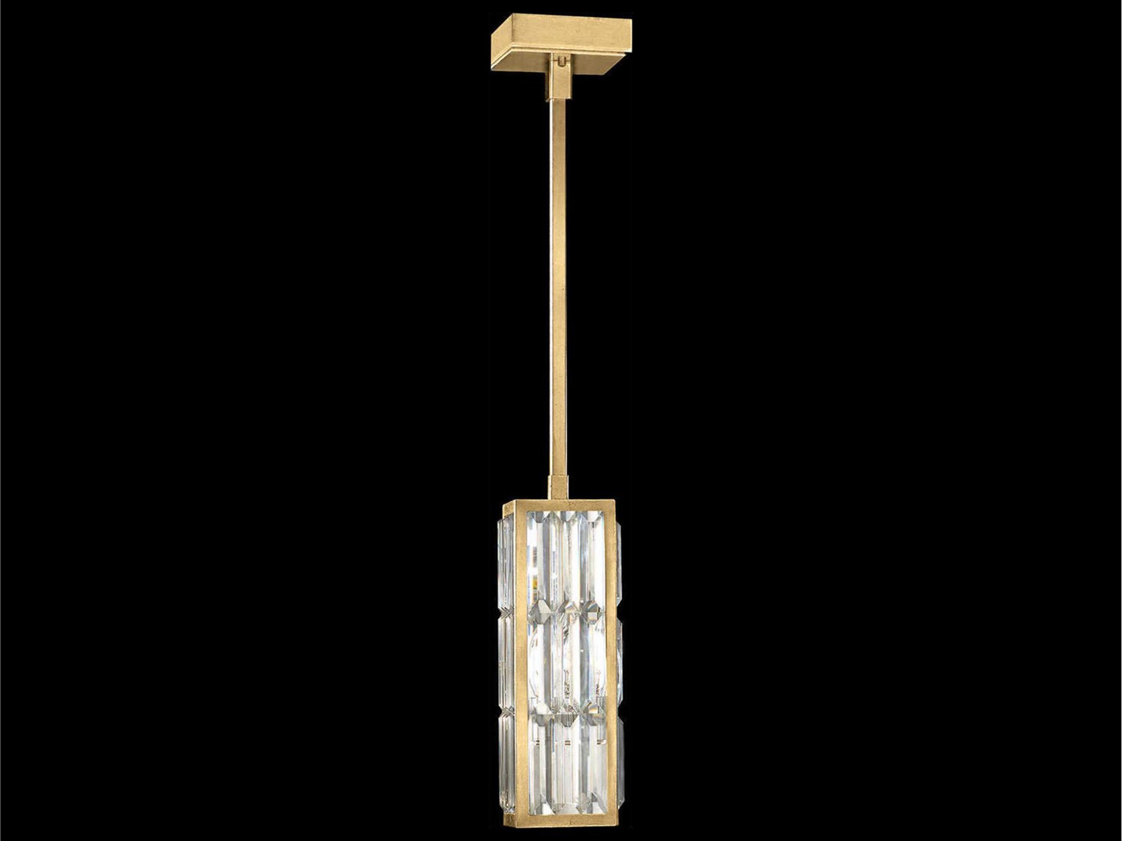 Crystal Enchantment 1-Light Gold Glass Cylinder Pendant