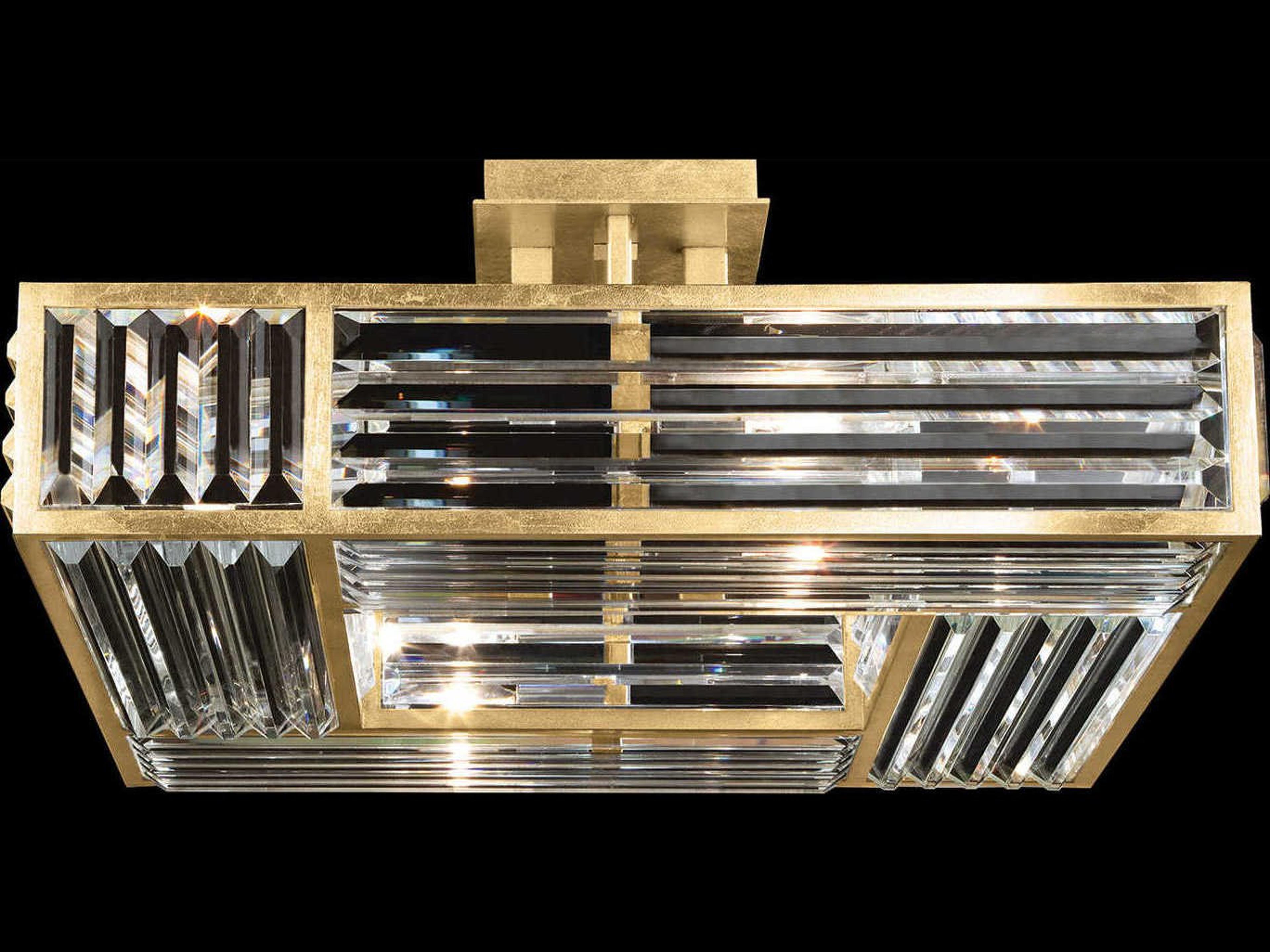 Crystal Enchantment 4-Light Gold Semi Flush Mount