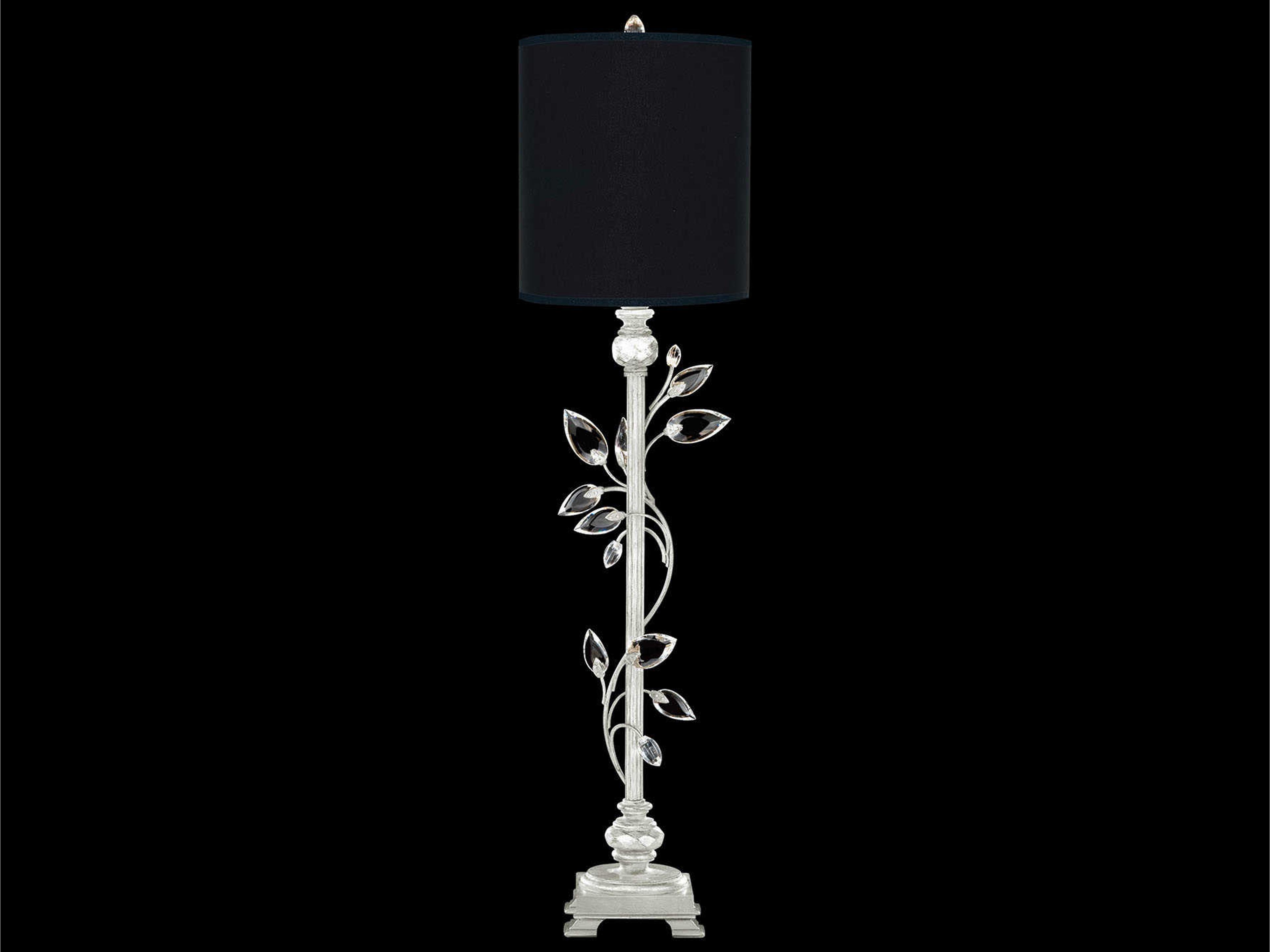 Crystal Laurel Silver Leaf Buffet Lamp