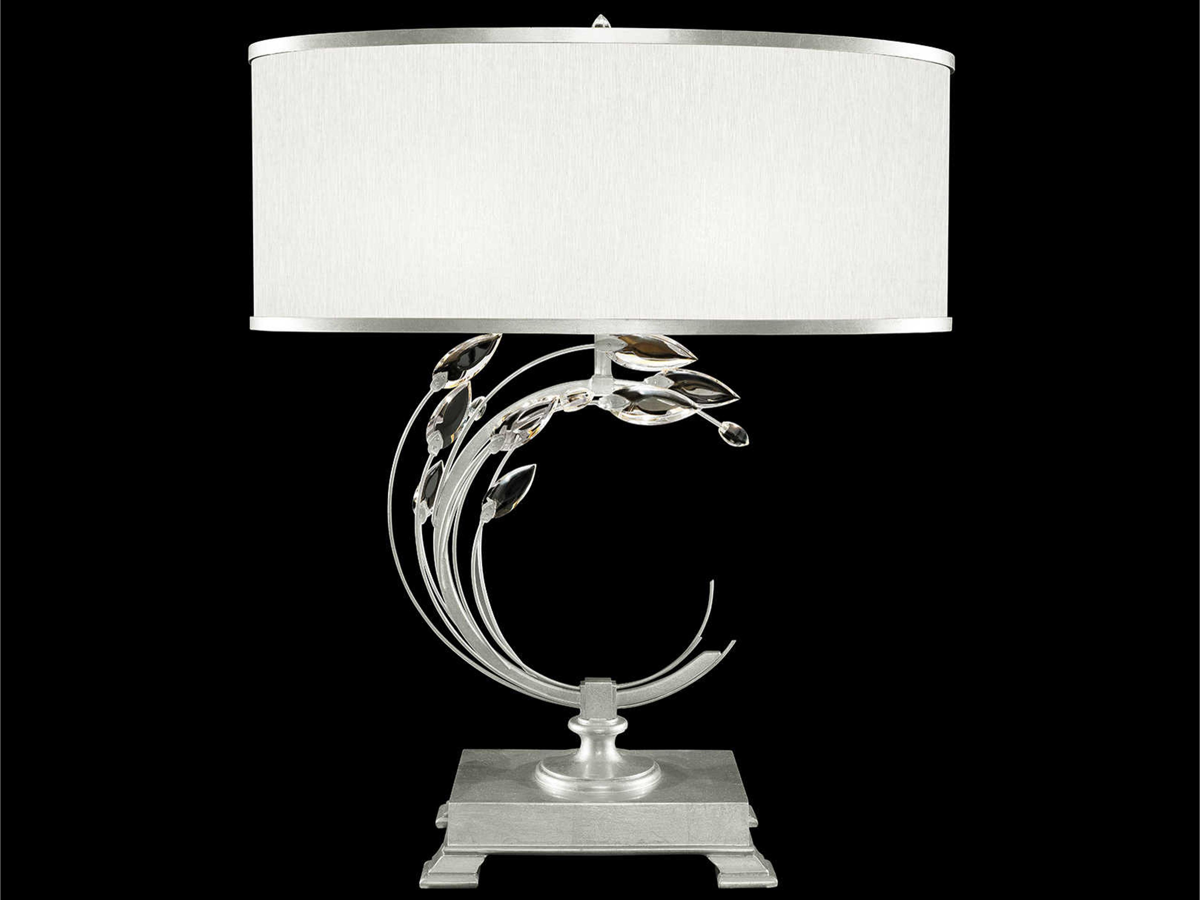 Crystal Laurel Silver Leaf Buffet Lamp