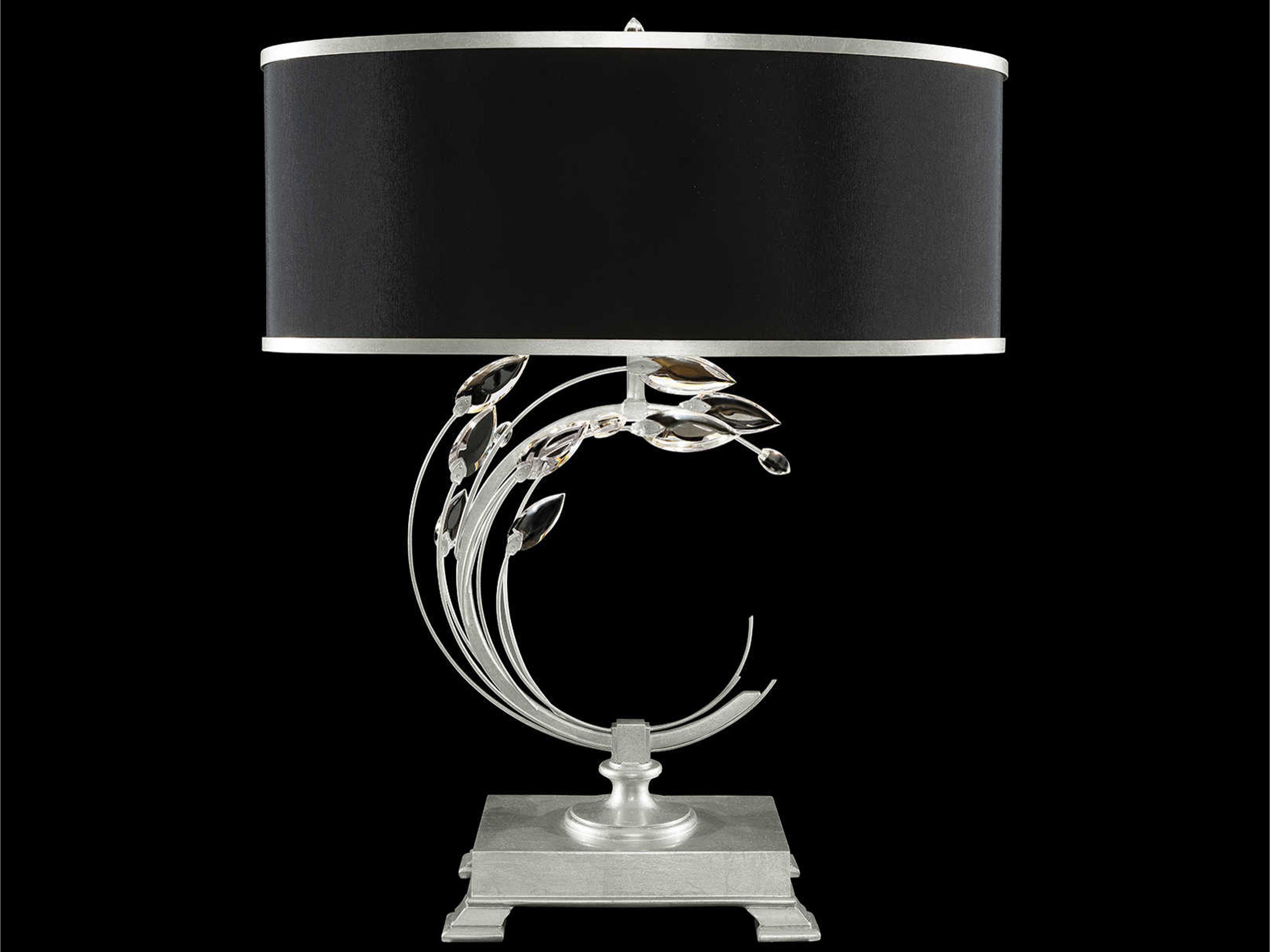 Crystal Laurel Silver Leaf Buffet Lamp
