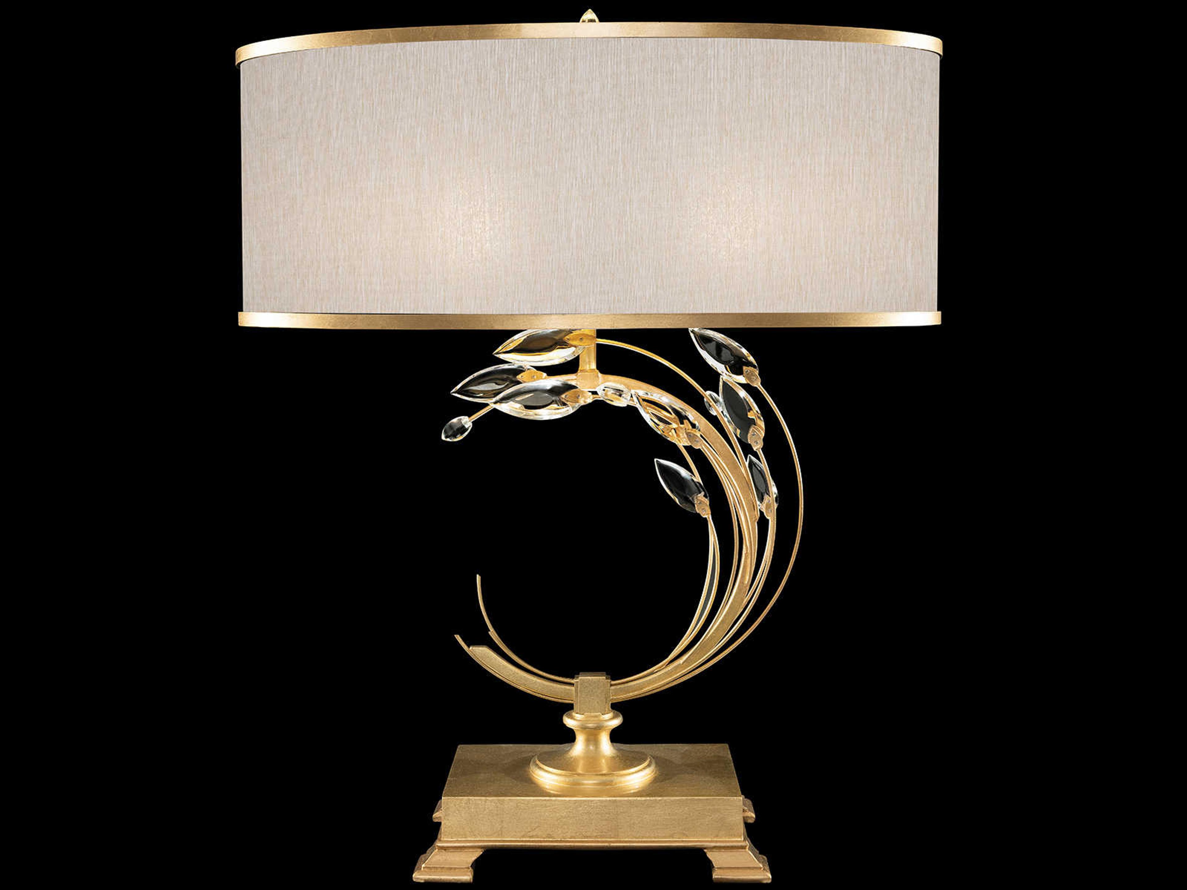 Crystal Laurel Gold Leaf Buffet Lamp