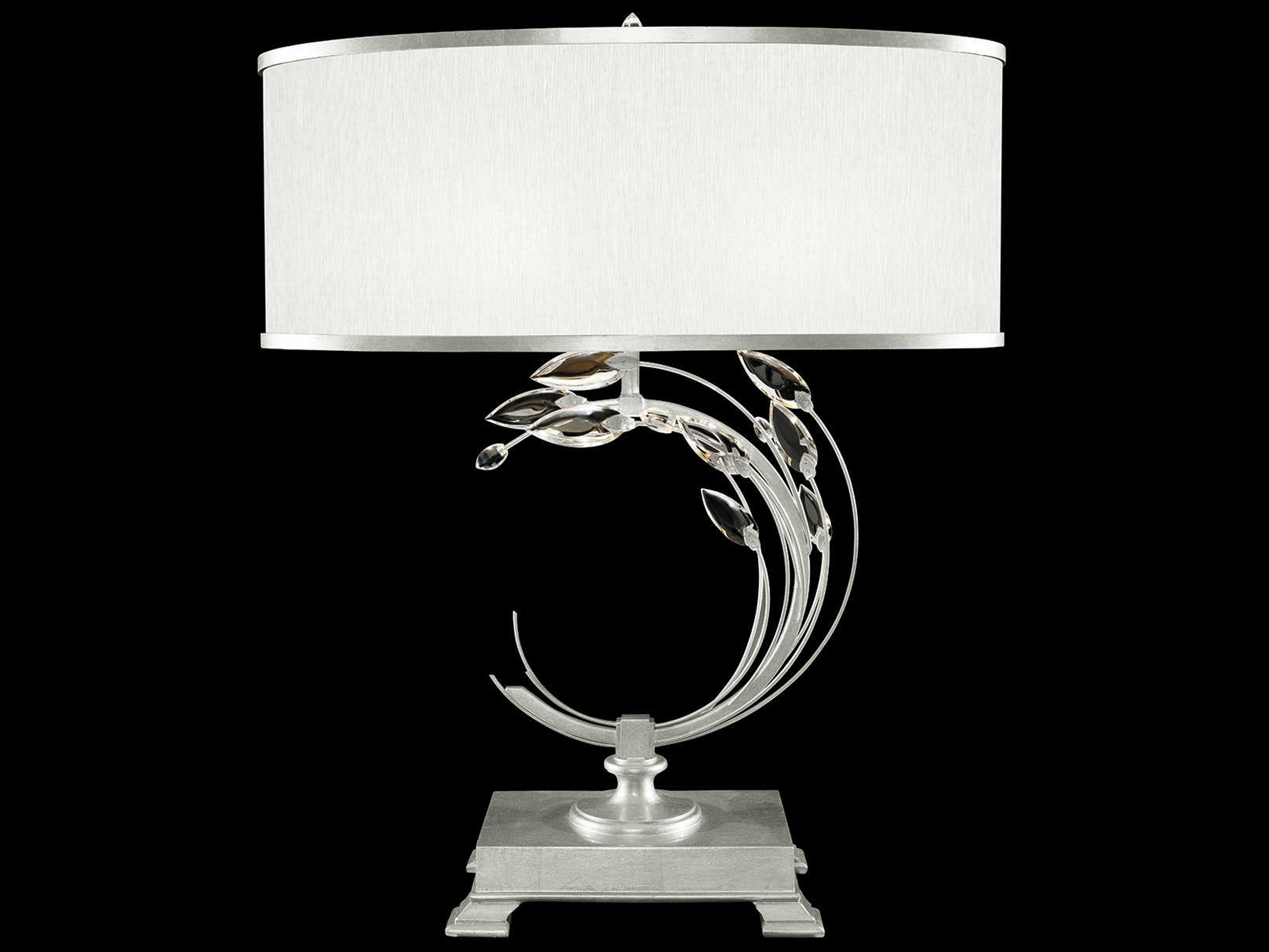 Crystal Laurel Silver Leaf Buffet Lamp