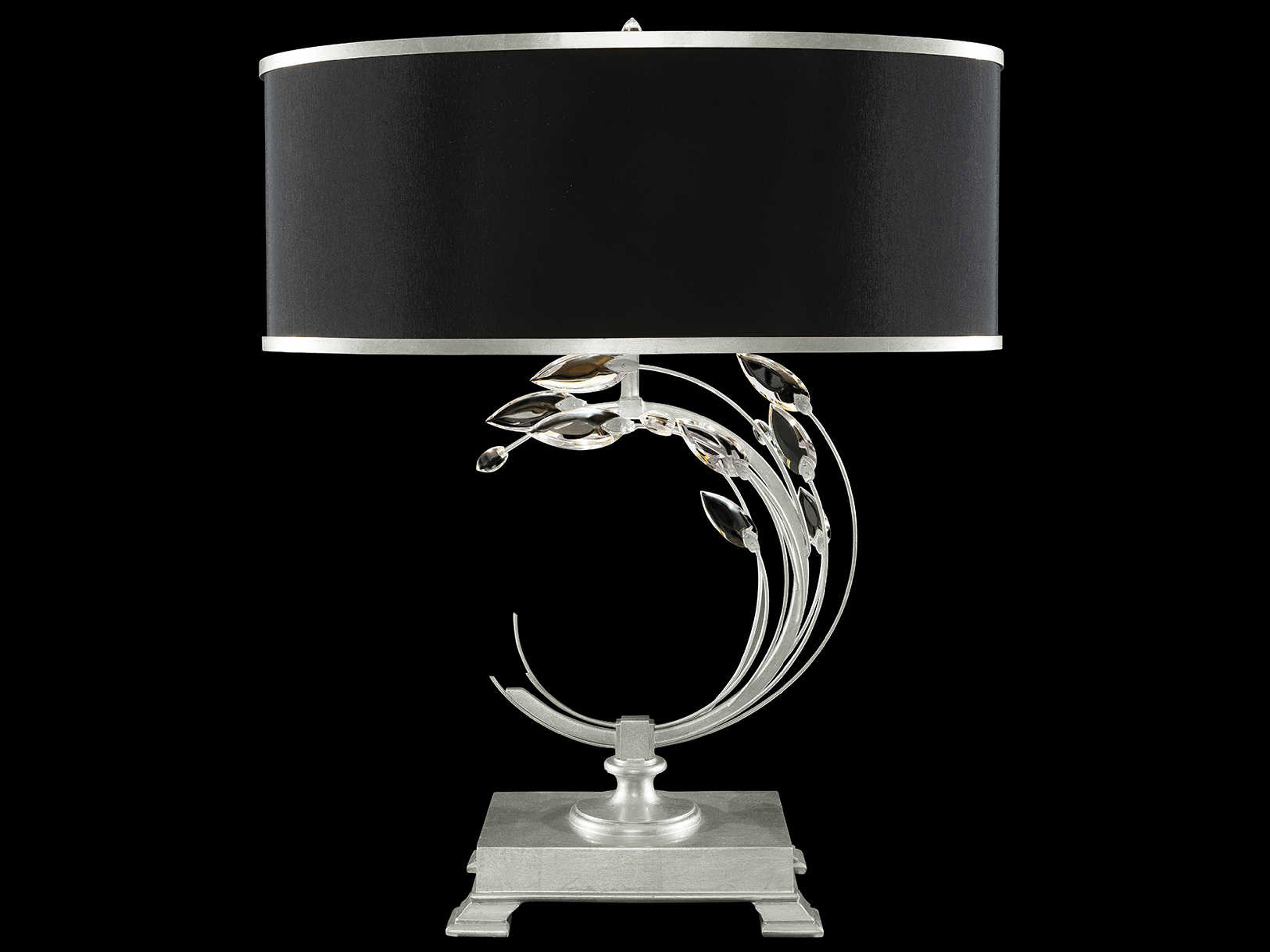 Crystal Laurel Silver Leaf Buffet Lamp