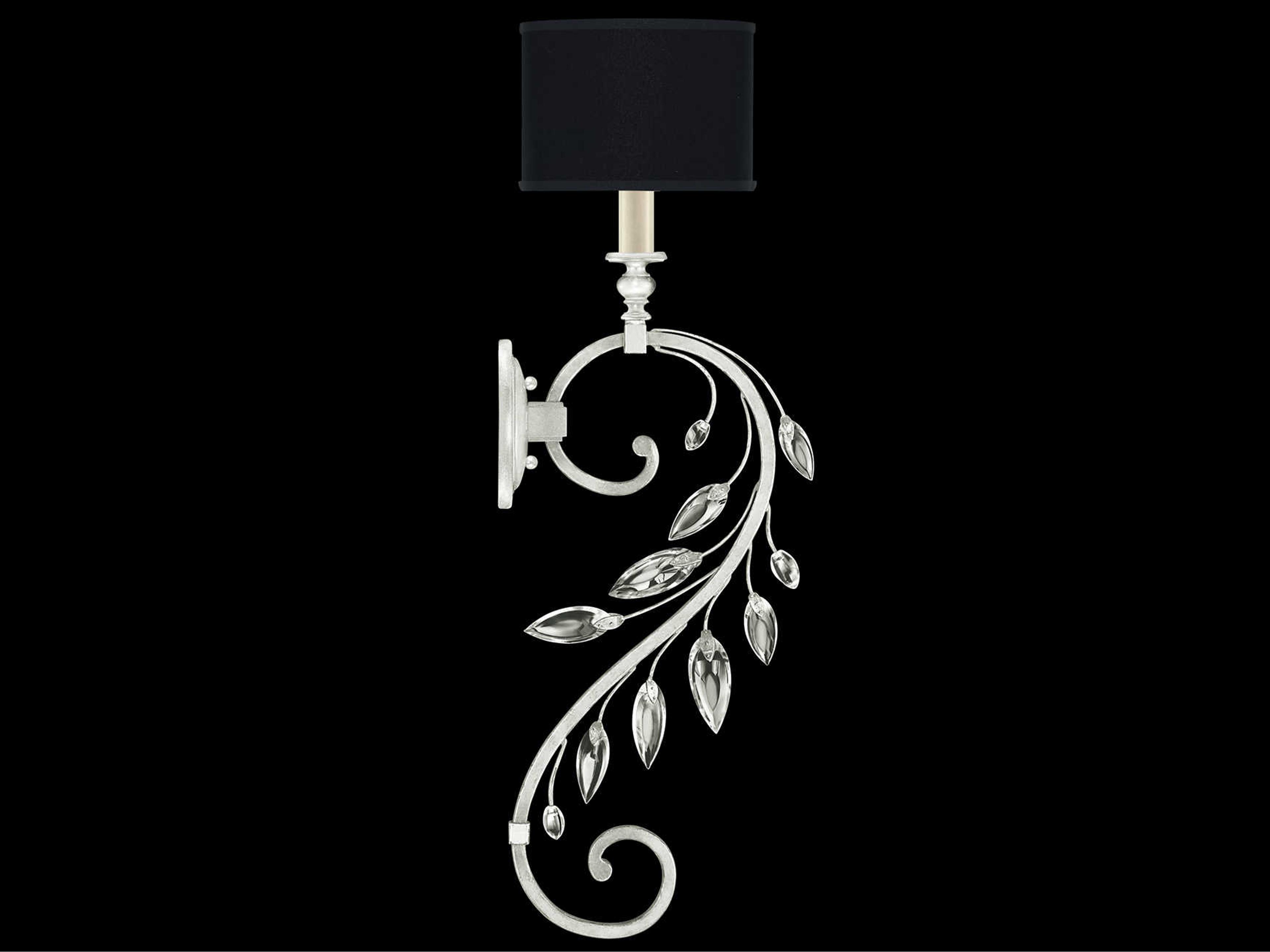 Crystal Laurel 1-Light Silver Leaf Wall Sconce