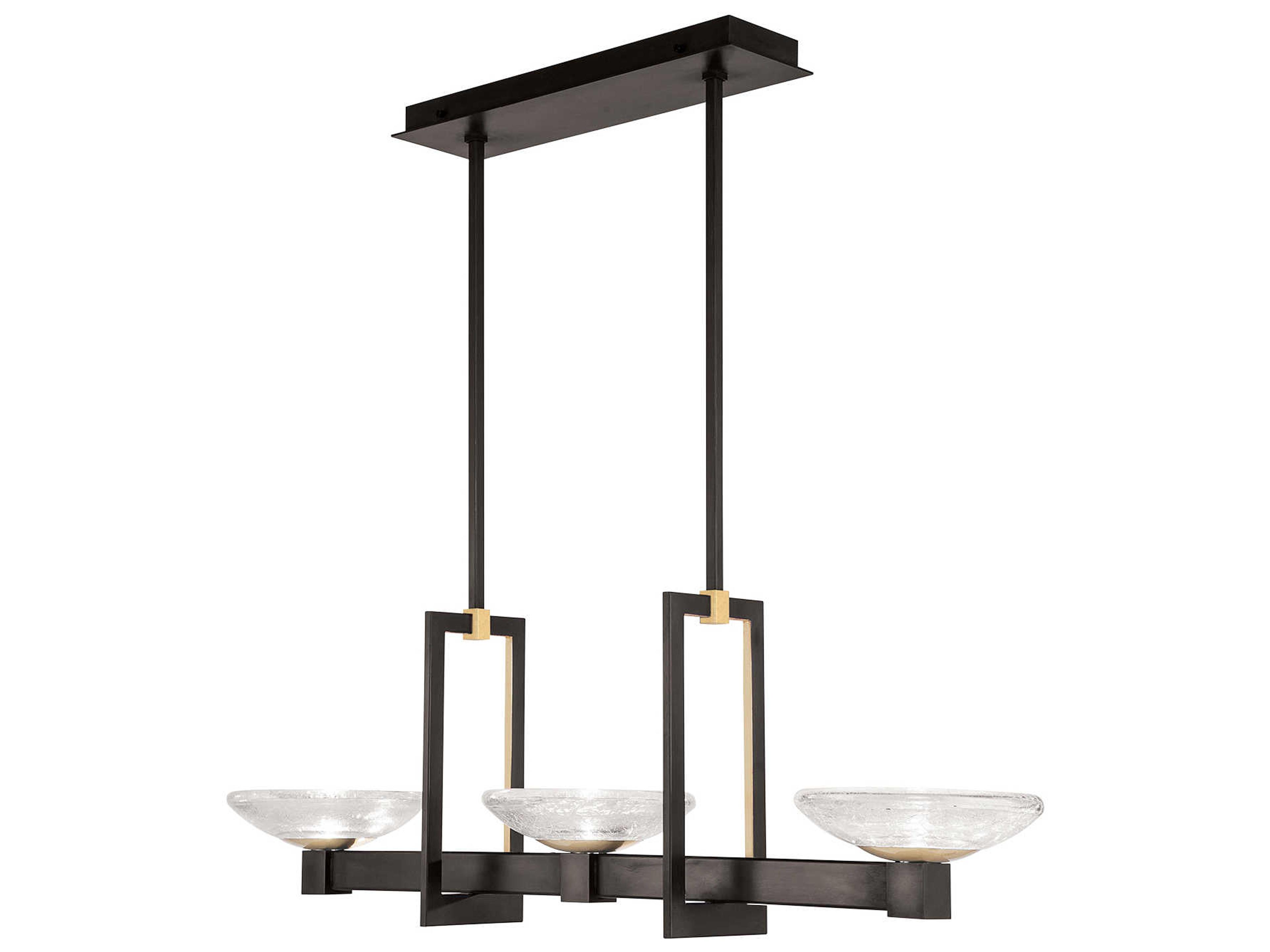 Fine Art Handcrafted Lighting Delphi 6-Light Black Glass LED Bowl Island Pendant