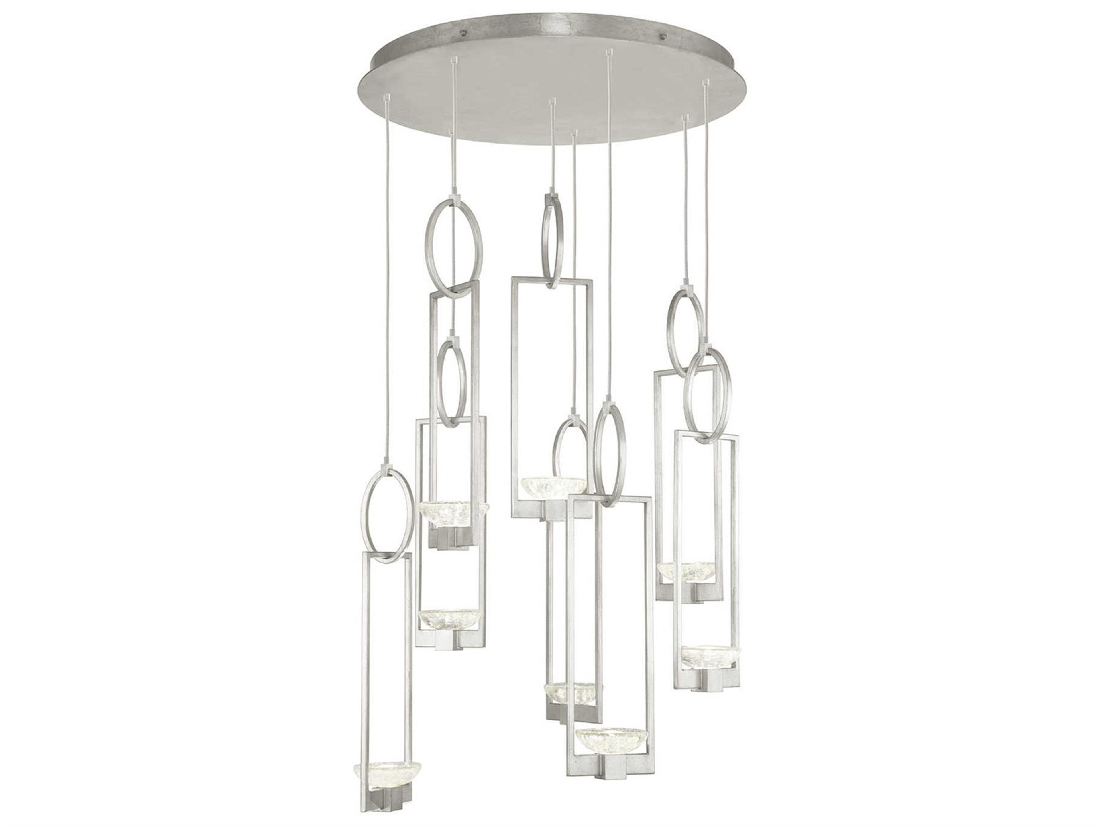 Delphi 8 Light Pendant in Silver Leaf