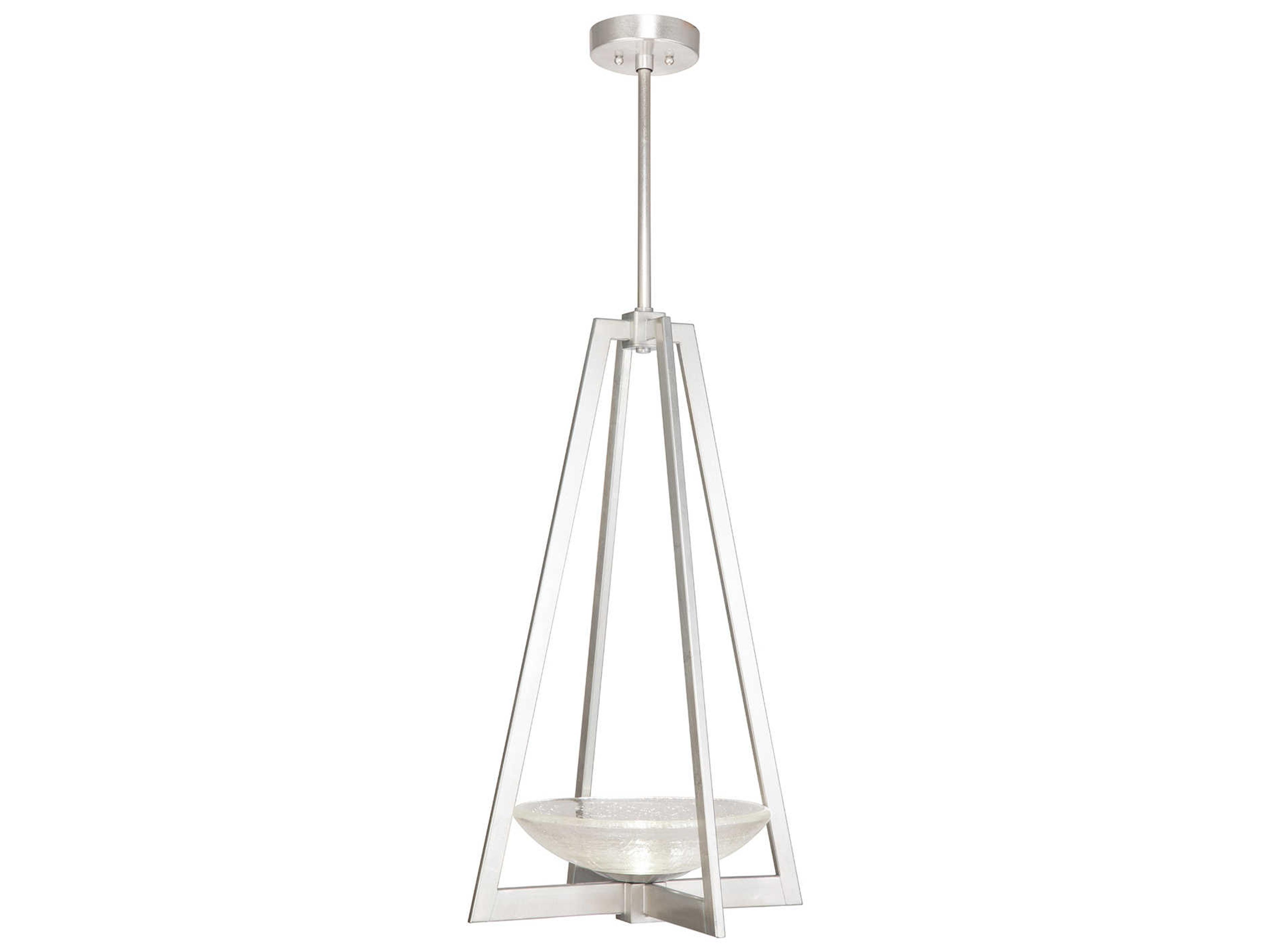 Delphi 2-Light Silver Glass LED Bowl Pendant