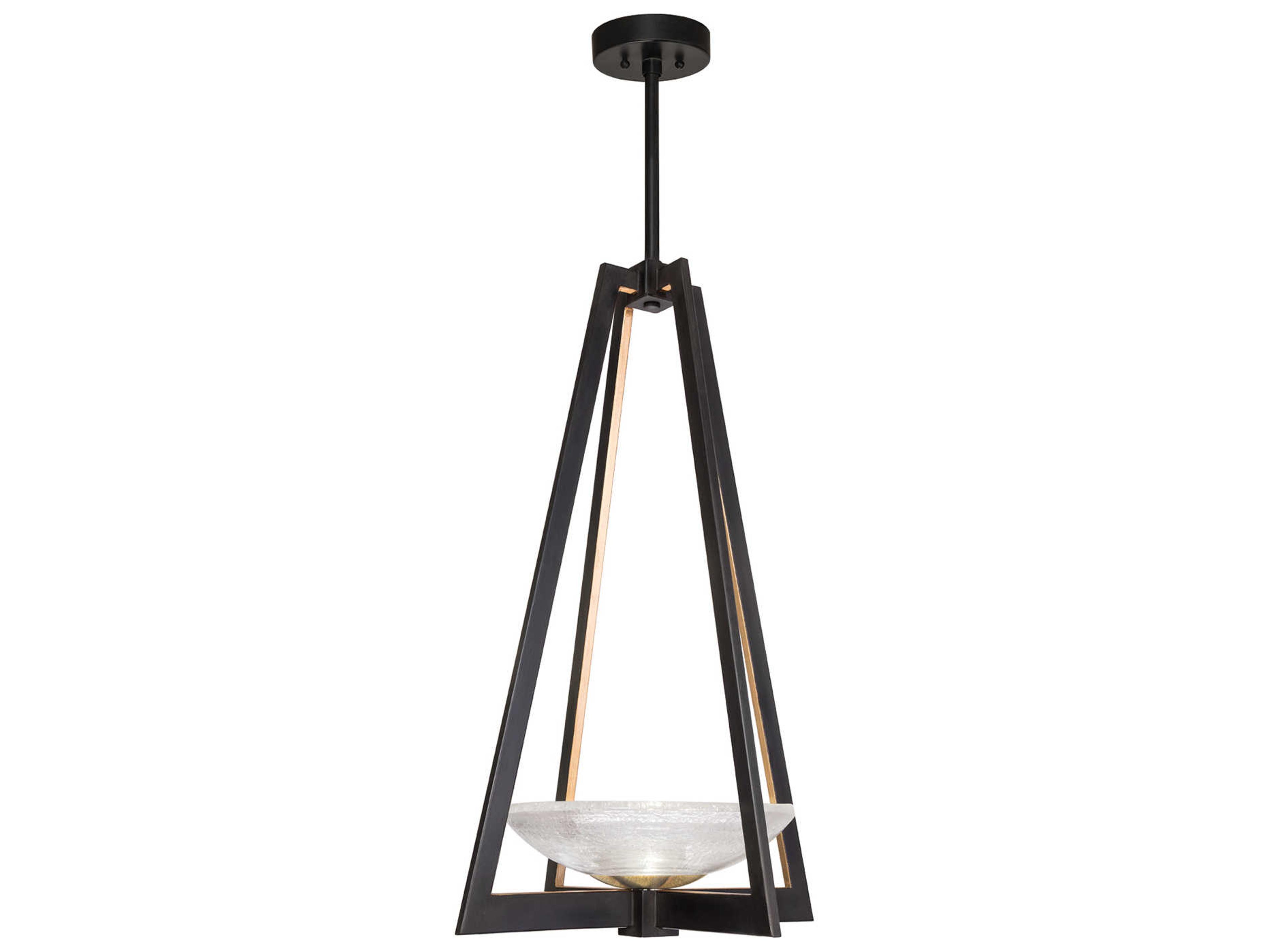 Delphi 2-Light Black Glass LED Bowl Pendant