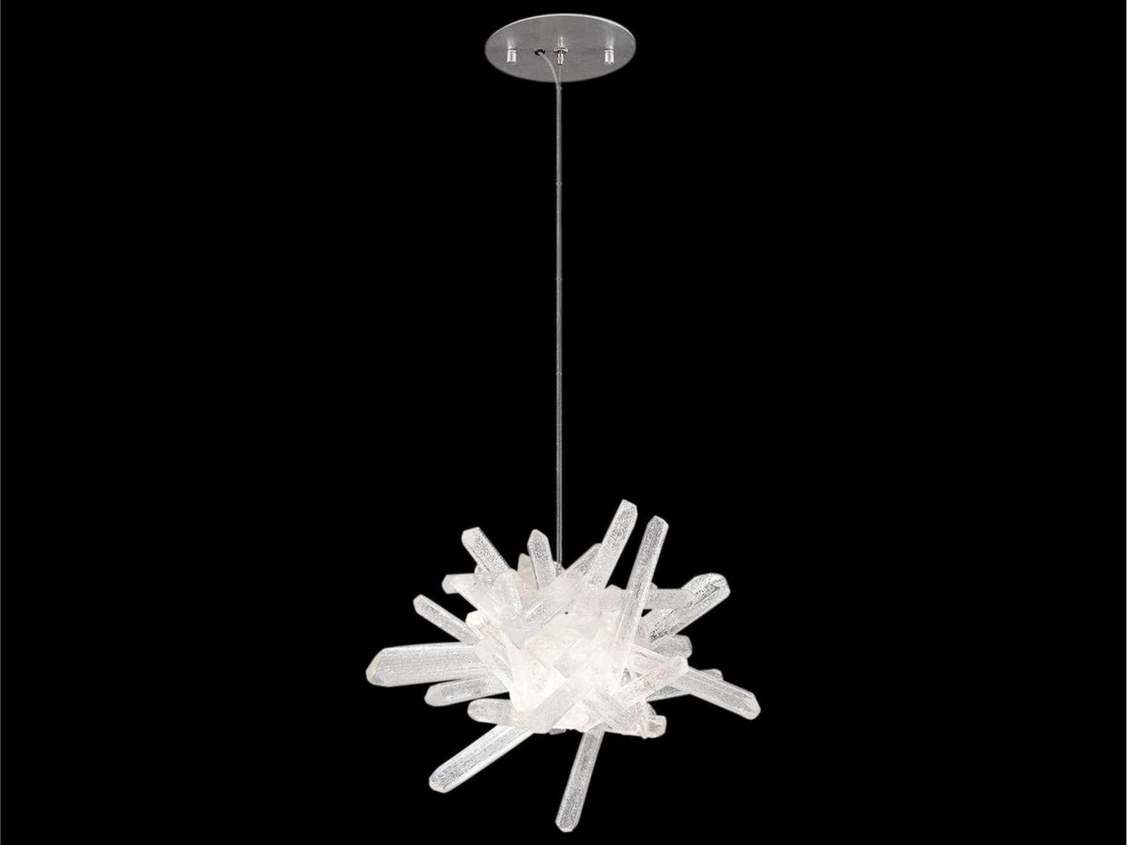 Diamantina 1-Light Rough Cut Raw Crystal Clear Pendant