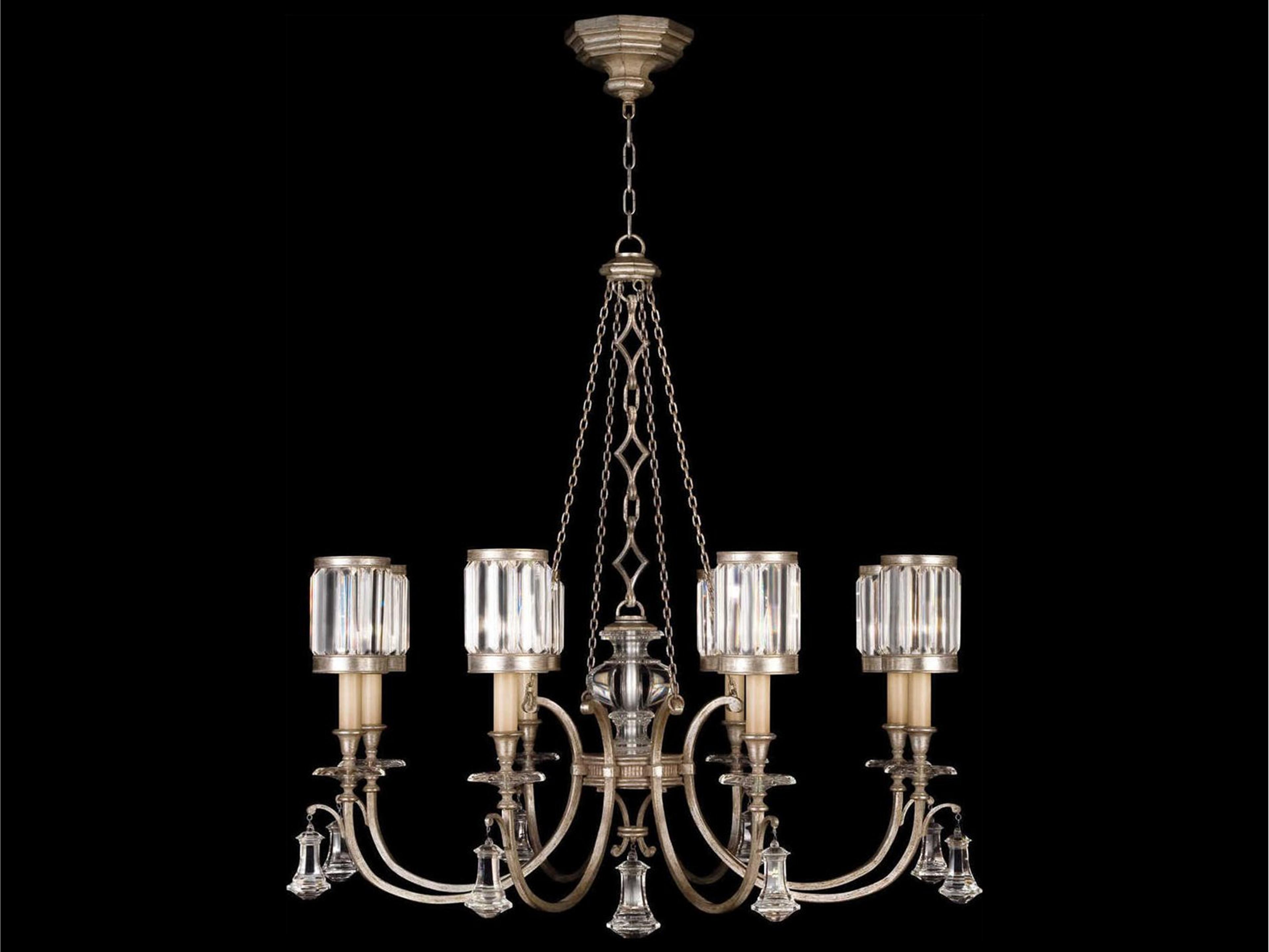 Eaton Place 8-Light Silver Crystal Candelabra Drum Chandelier