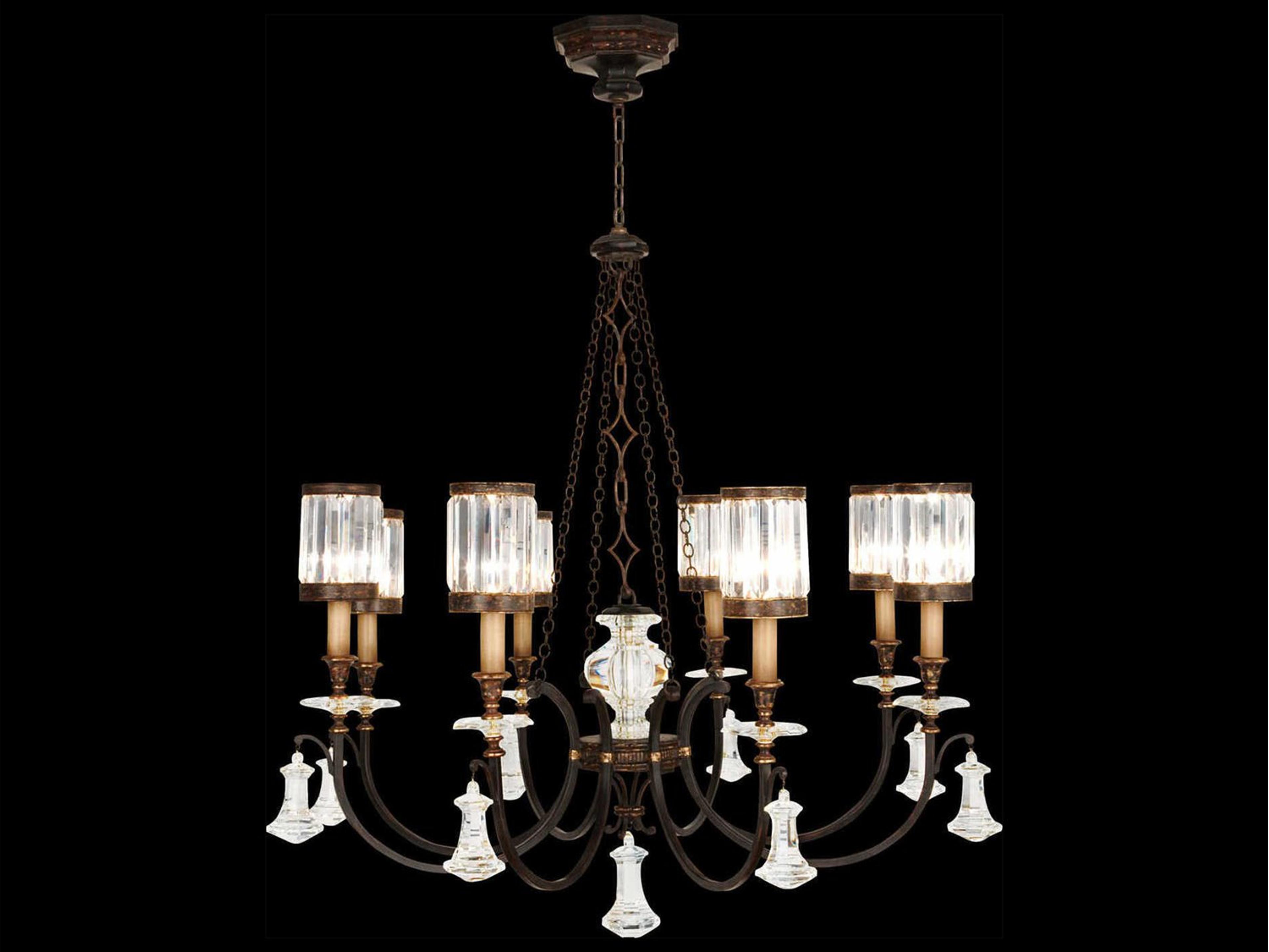 Eaton Place 8-Light Bronze Clear Crystal Candelabra Empire Chandelier